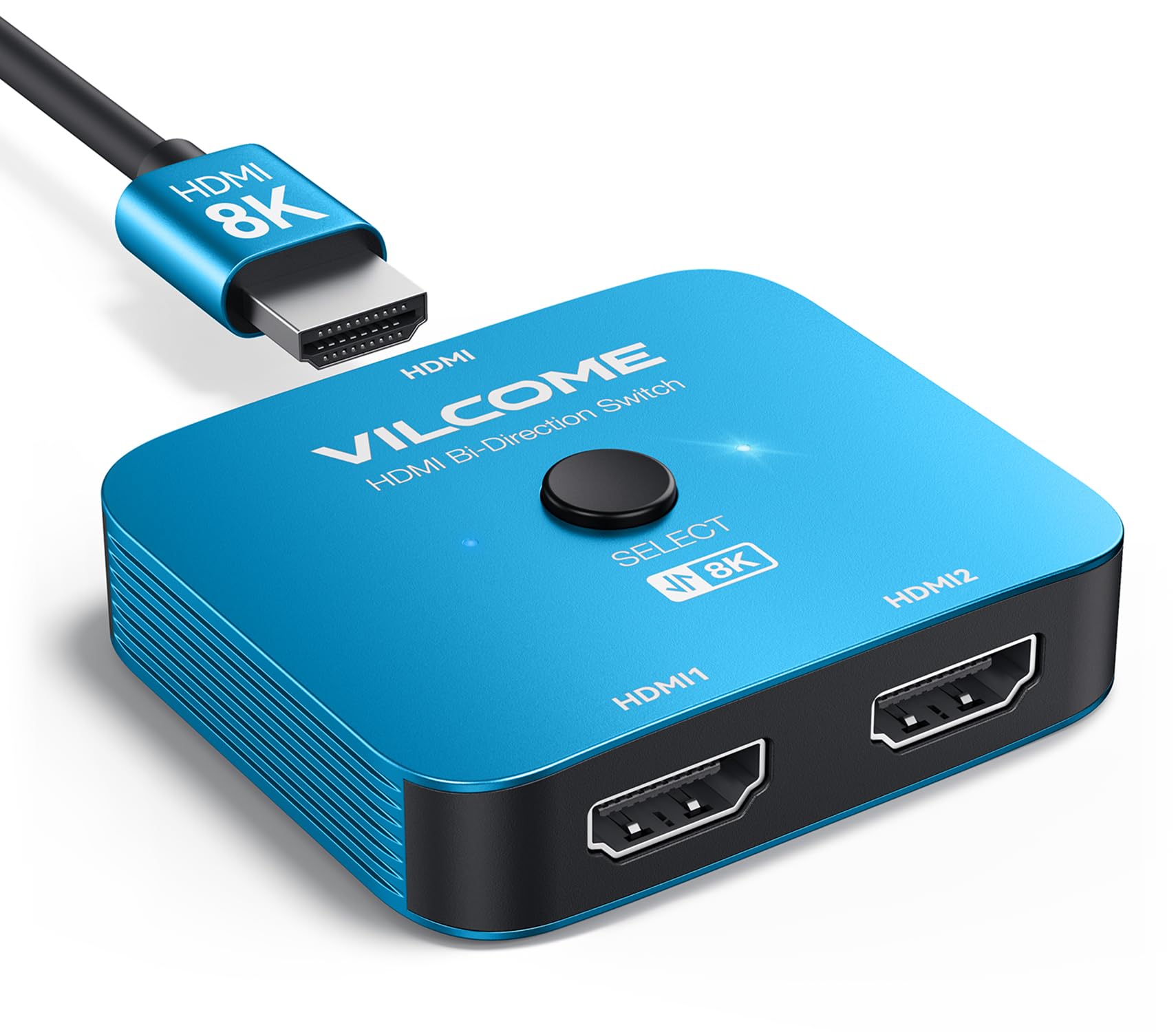 Vilcome Hdmi 2.1 Switch, Ultra Hd 8K Hdmi Switcher Splitter 2 In 1 Out, Bi Directional Hdmi Switcher Supports 4K@120Hz, 8K@60Hz,