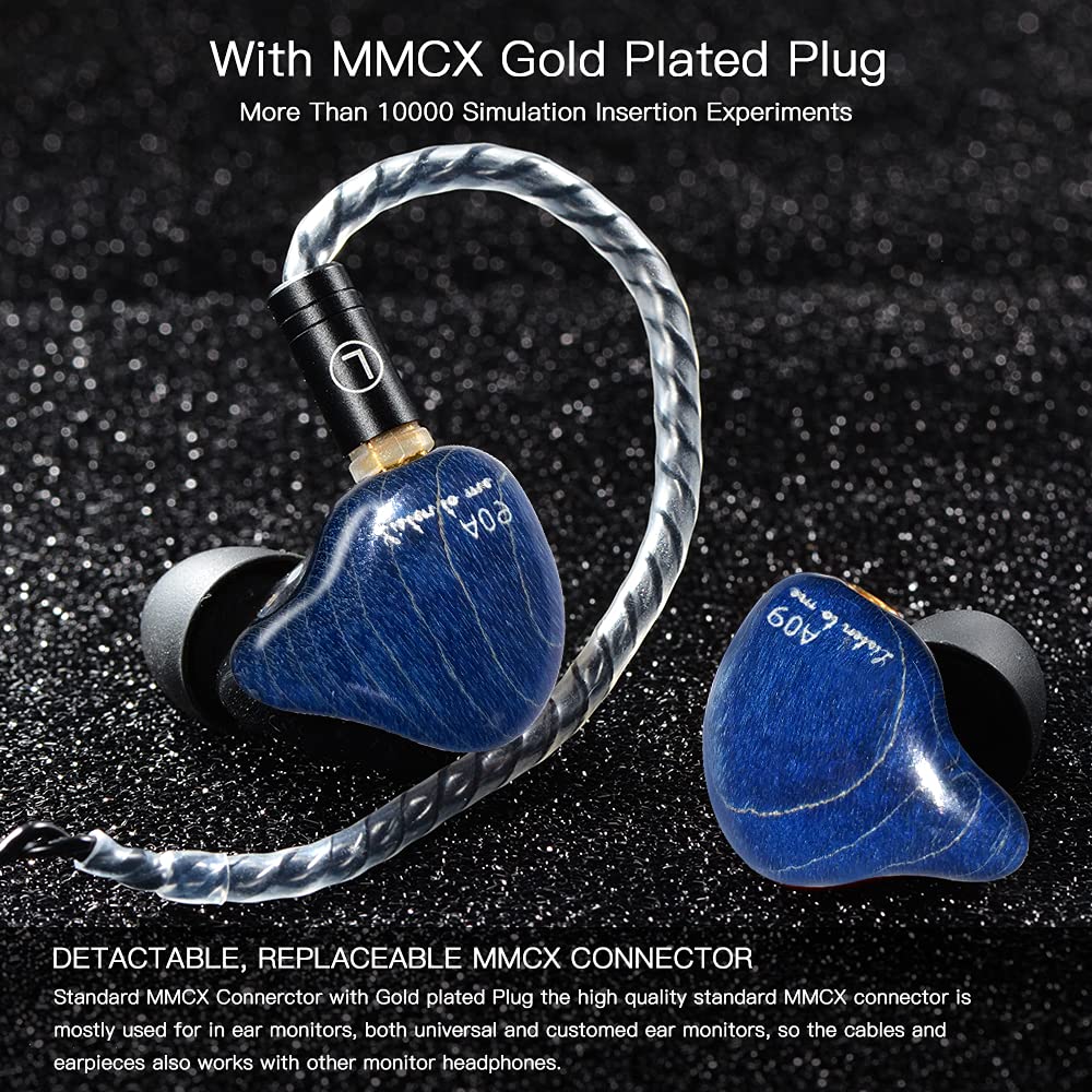 DCMEKA A09 HiFi In-Ear Monitor Headphones - Dual Dynamic Driver IEM with Detachable MMCX Cable