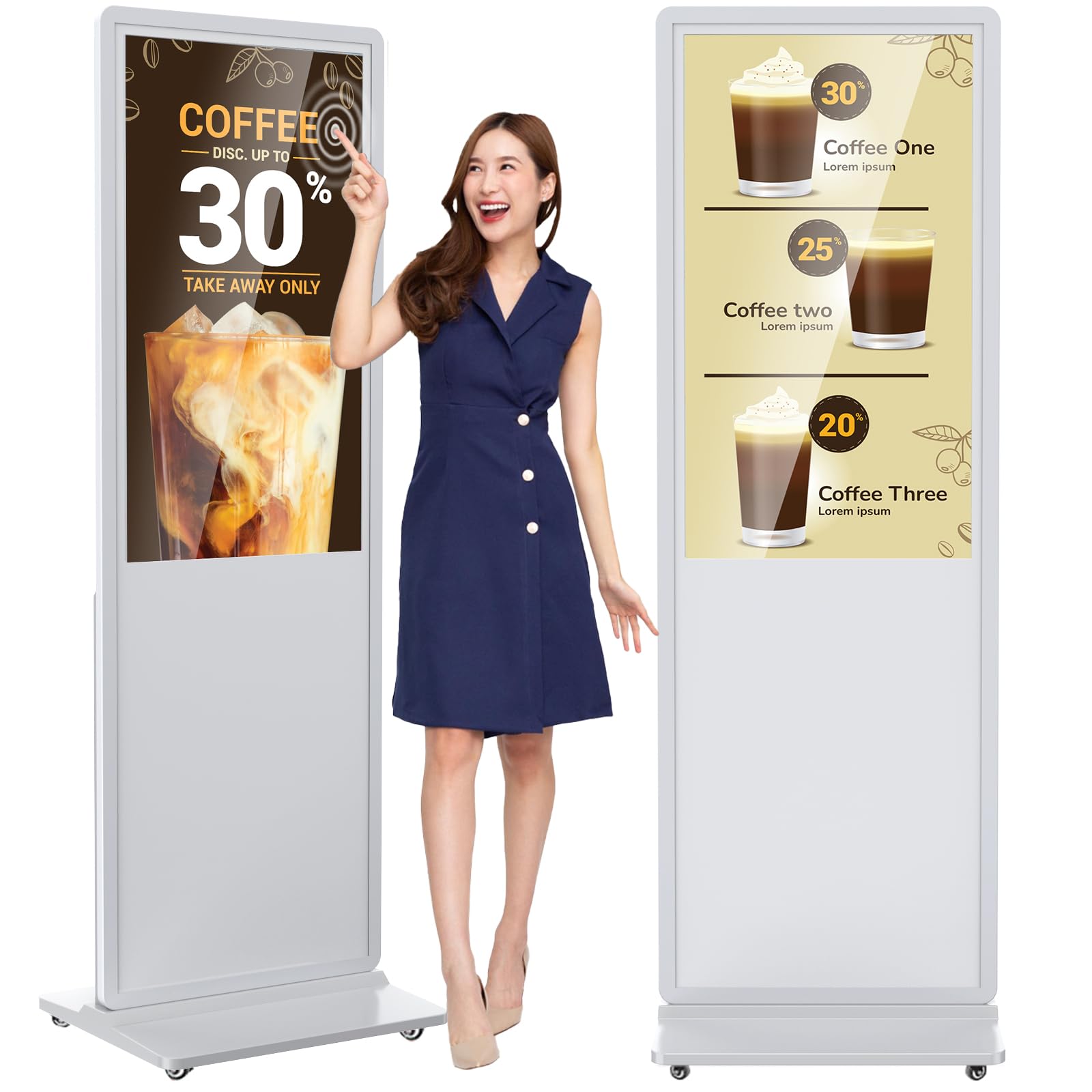 Yckjnb 37 Inch Indoor Digital Signage Touchscreen Ips Floor Standing Digital Kiosks Interactive Displays With Wifi Hdmi/Usb Inpu