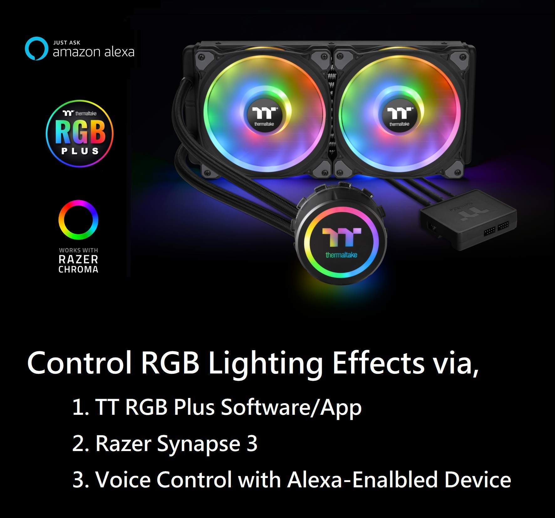 Thermaltake Floe Dx 280Mm, Dual Ring Led, 16.8 Million Color Software Enabled (Tt Rgb Plus/Alexa/Razer Chroma), Amd (Am5/Am4)/In