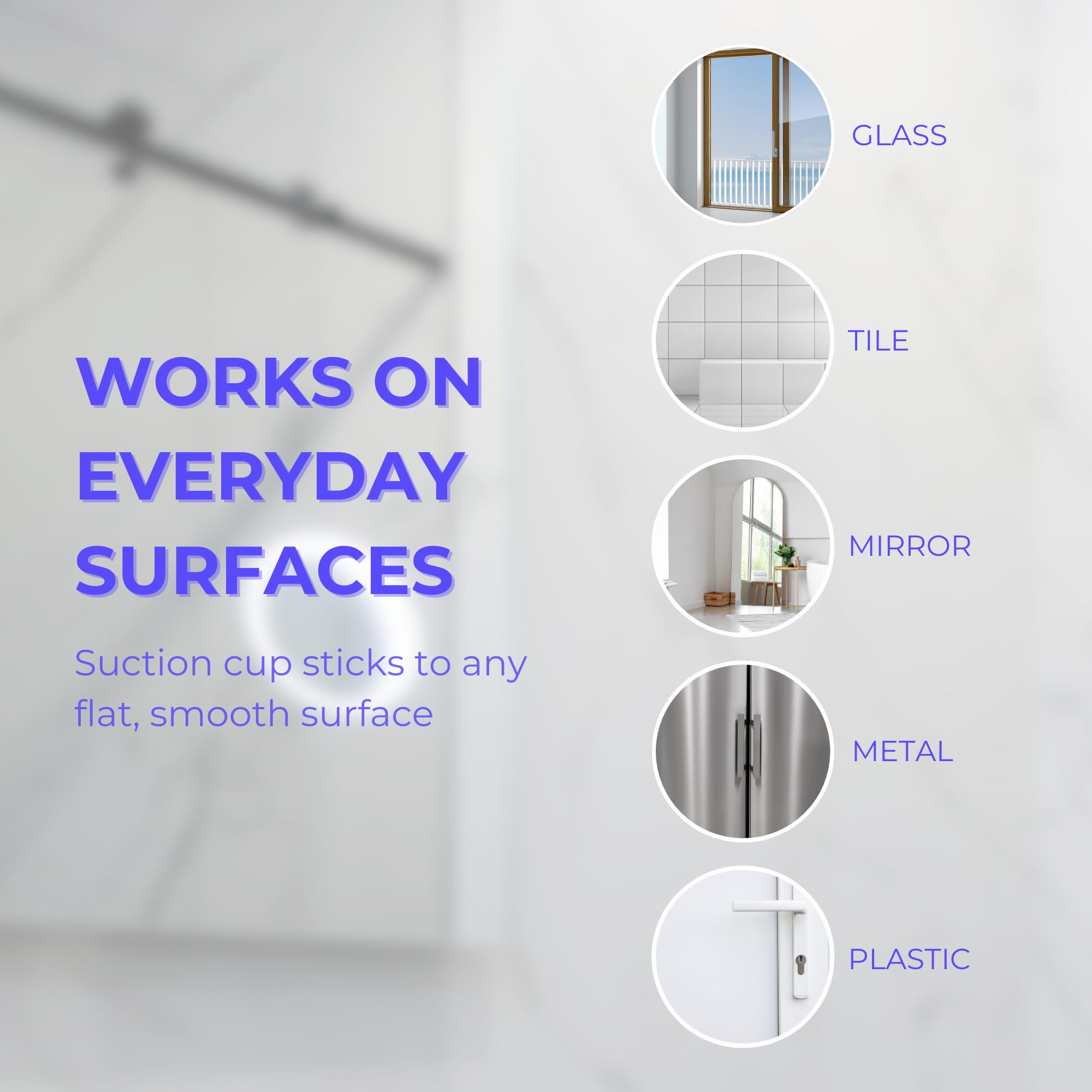 Hula+ Phone Holder Portable Mount, Reusable Stand For Shower, Mirror, Kitchen, Window, & Bathroom, Adjustable Rotation For Conte