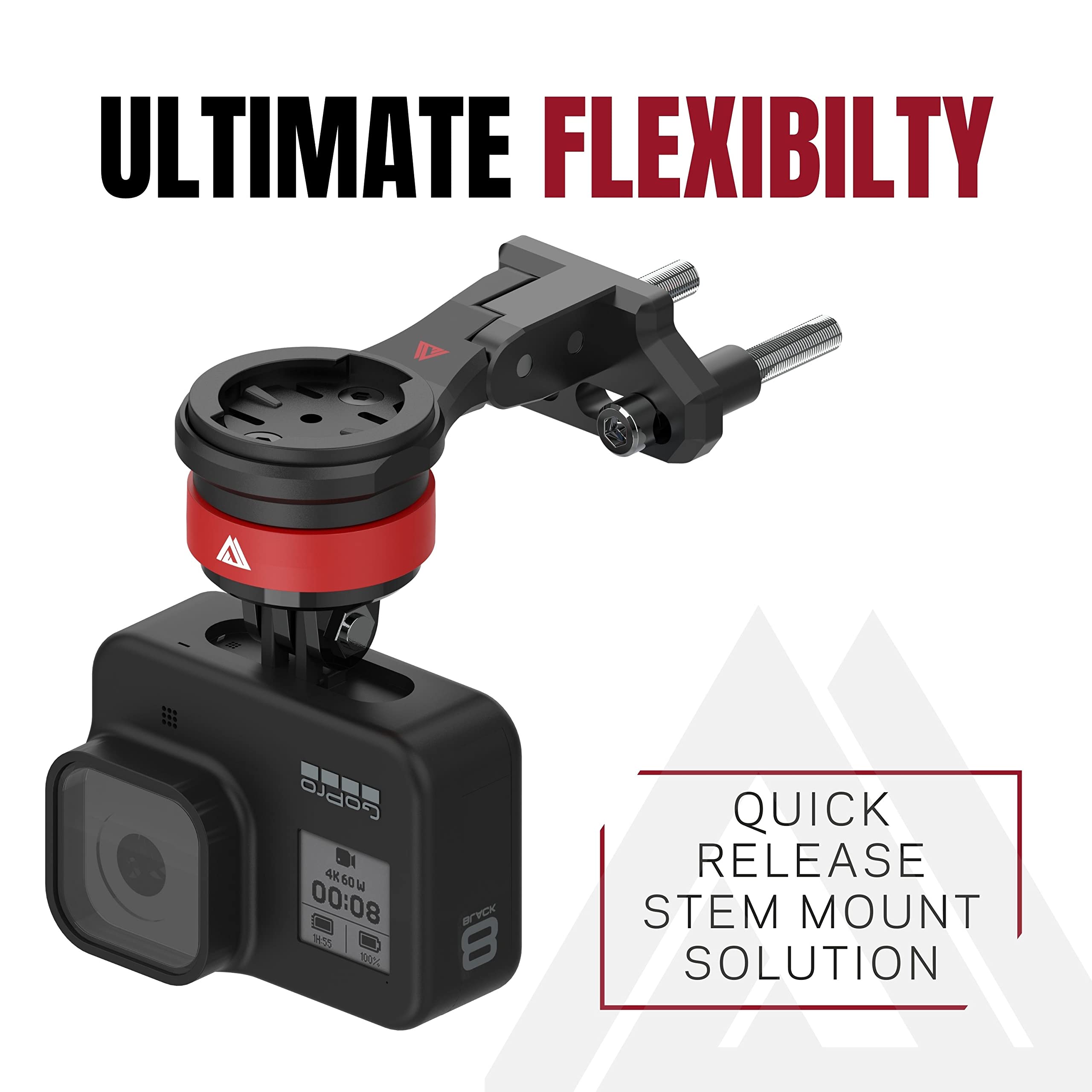 Kom Cycling Garmin Stem Mount Quick Release Gopro Mount Black