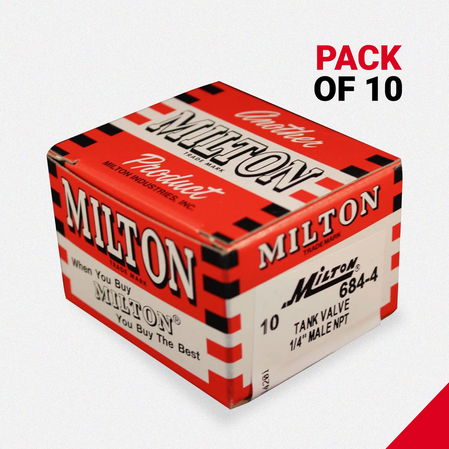 Milton 684 4 1/4'' Npt Tank Valve   Box Of 10