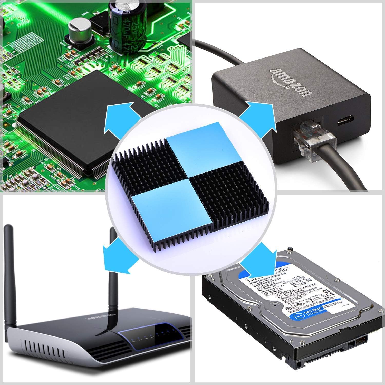 Easycargo 40Mm Heatsink Kit 40X40X11Mm + 3M8810 Thermal Conductive Adhesive Tape, Cooler Aluminum Heat Sink For Cooling 3D Printer Stepper Motor Tec1 12706 Thermoelectric Peltier Module 40Mmx40Mmx11Mm