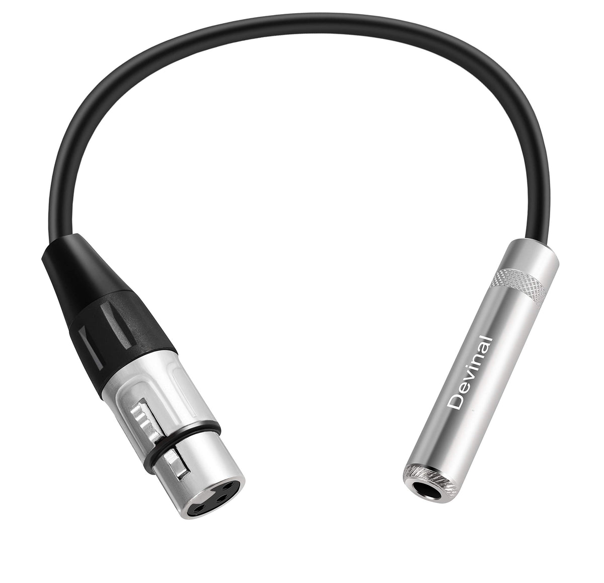 Devinal Xlr Female To 1/4' Female Calbe, 3 Pin Xlr Female To 6.35Mm Socket Audio Cord, Xlr Jack To Ts/Trs Quarter Inch Adapter Connector Converter Metal Construction 1 Feet (30 Cm)