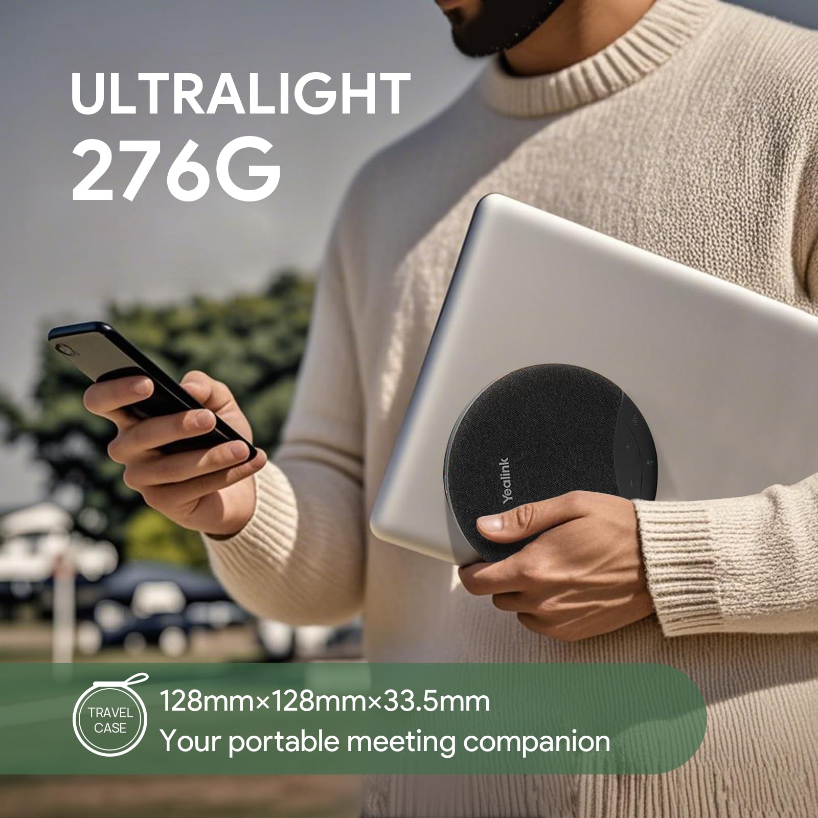 Yealink Sp92 Conference Speaker And Microphone With Bluetooth Dongle, Teams Certified, Noise Reduction, 20H Call Time Usb Speake