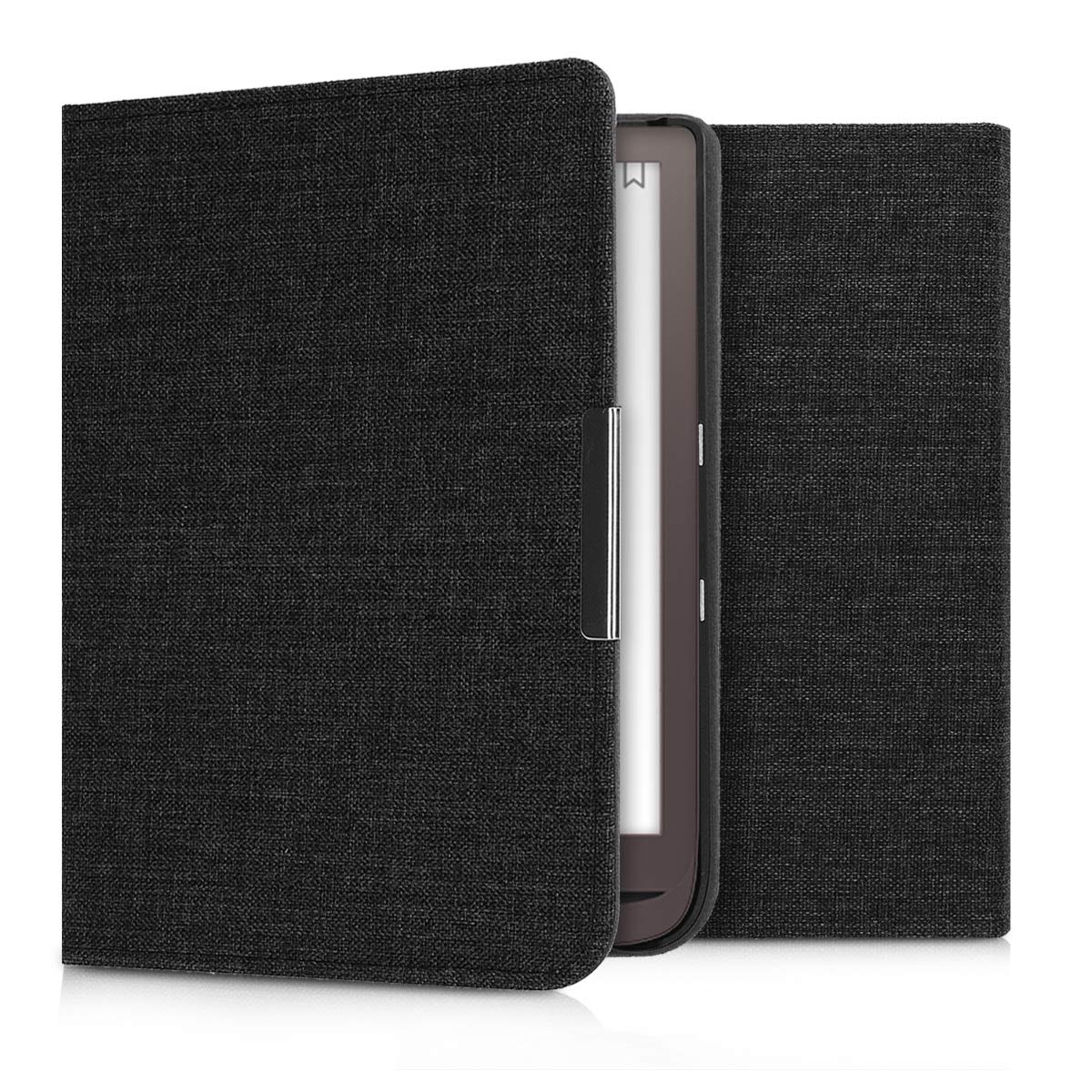 Kwmobile Case Compatible With Pocketbook Inkpad 3/3 Pro/Color/Vivlio Inkpad 3   Book Style Fabric E Reader Cover Flip Folio Case