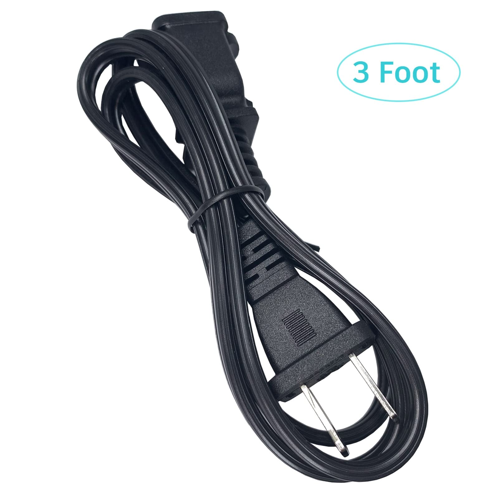Short Extension Cord, 3 Feet Extension Cord Black For Indoor, Small Extension Cords Polarized Us 2 Prong Male Female Extension P