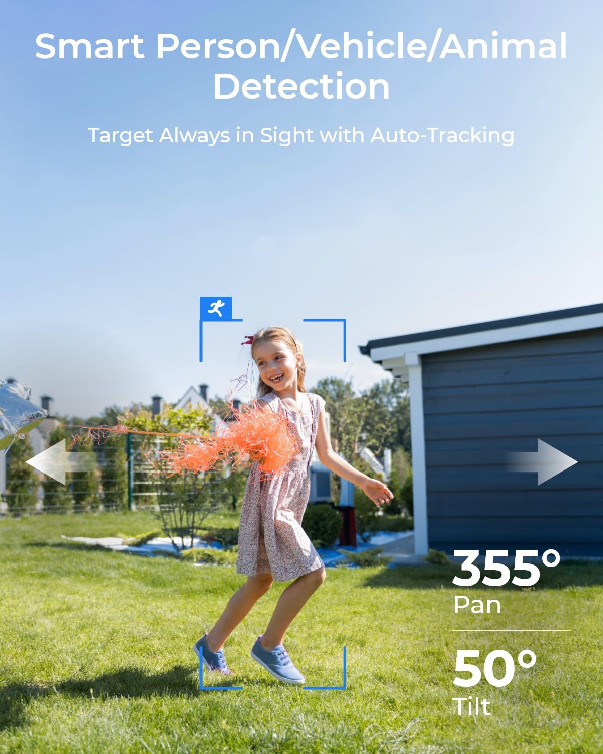 Reolink 2K Outdoor Security Camera With Pan Tilt, F1.0 True Color Night Vision In Low Light Condition, 2.4/5Ghz Dual Band Wifi,