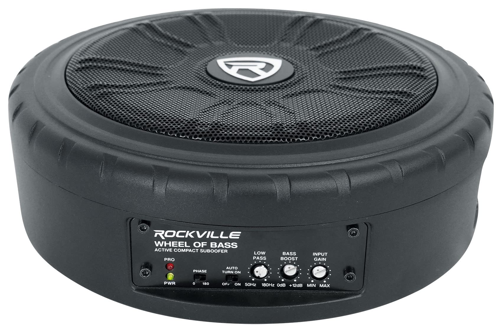 Rockville Wheel Of Bass 8 Slim Under-Seat Powered Truck/Car Audio Subwoofer Sub