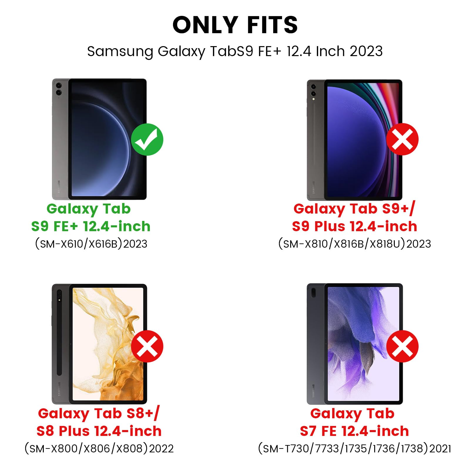 Nillkin For Samsung Galaxy Tab S9 Fe Plus Detachable Keyboard Case With 7 Backlit, Kickstand, Trackpad, S Pen Holder, S9 Fe+ 5G