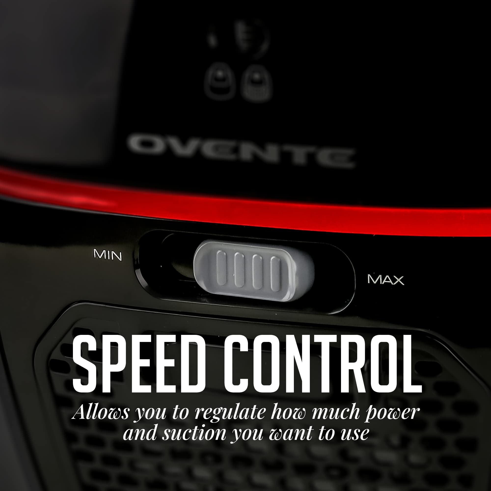 Ovente Electric Vacuum Cleaner With Speed Control Suction, Adjustable Stainless Steel Wand And Automatic Cord Rewind, Lightweigh