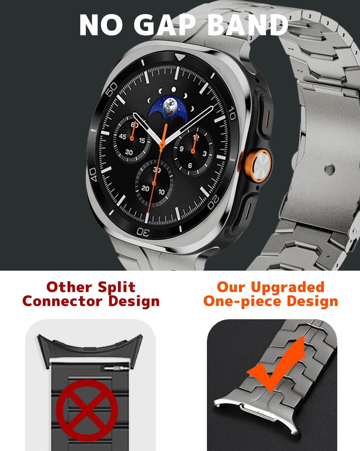 Ninki Stainless Steel Watch Strap For Samsung Galaxy Watch 8 Band 44Mm /40Mm & Galaxy Watch8 Classic Loop,Metal Galaxy 8 44Mm Wa