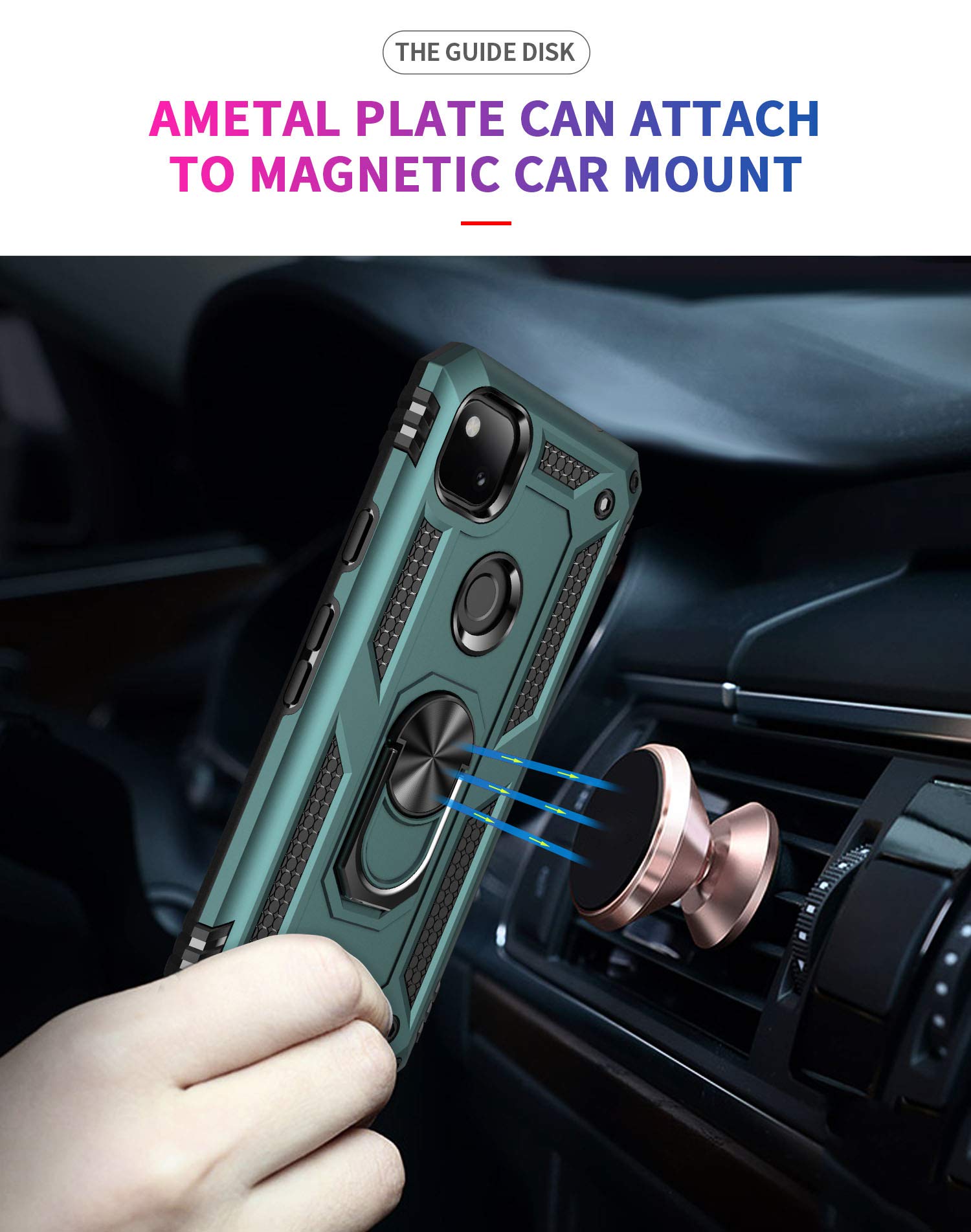 Addit Phone Case For Google 4A 4G,Google Pixel 4A 4G Case, [ Military Grade ] Shock Absorption Bumper Cover Anti Scratch Case Wi