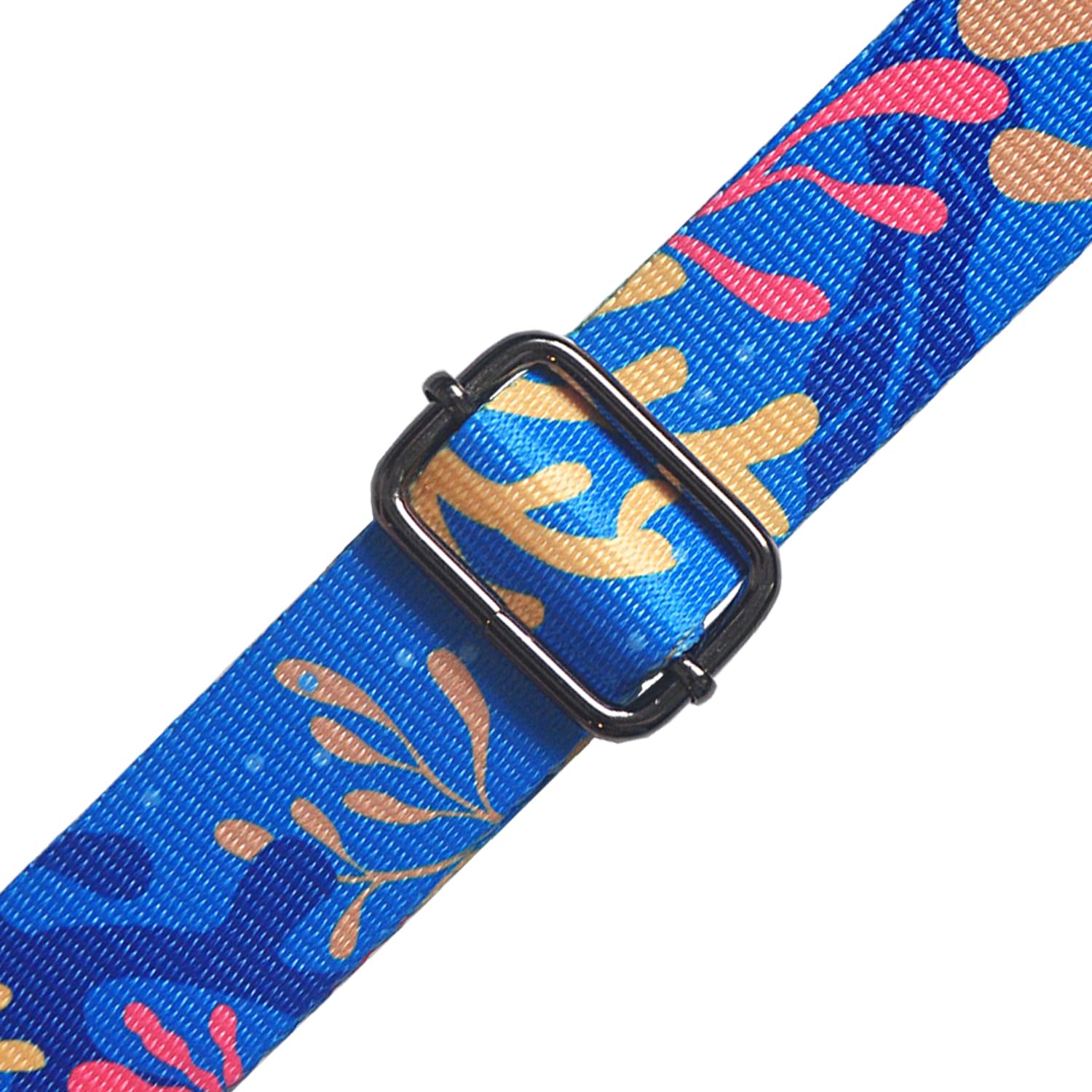 Farcaya Ukulele Strap Hawaiian Style Soprano Concert Tenor Baritone Uke Music Instrument Accessories Neck Tie Lock Button (Blue