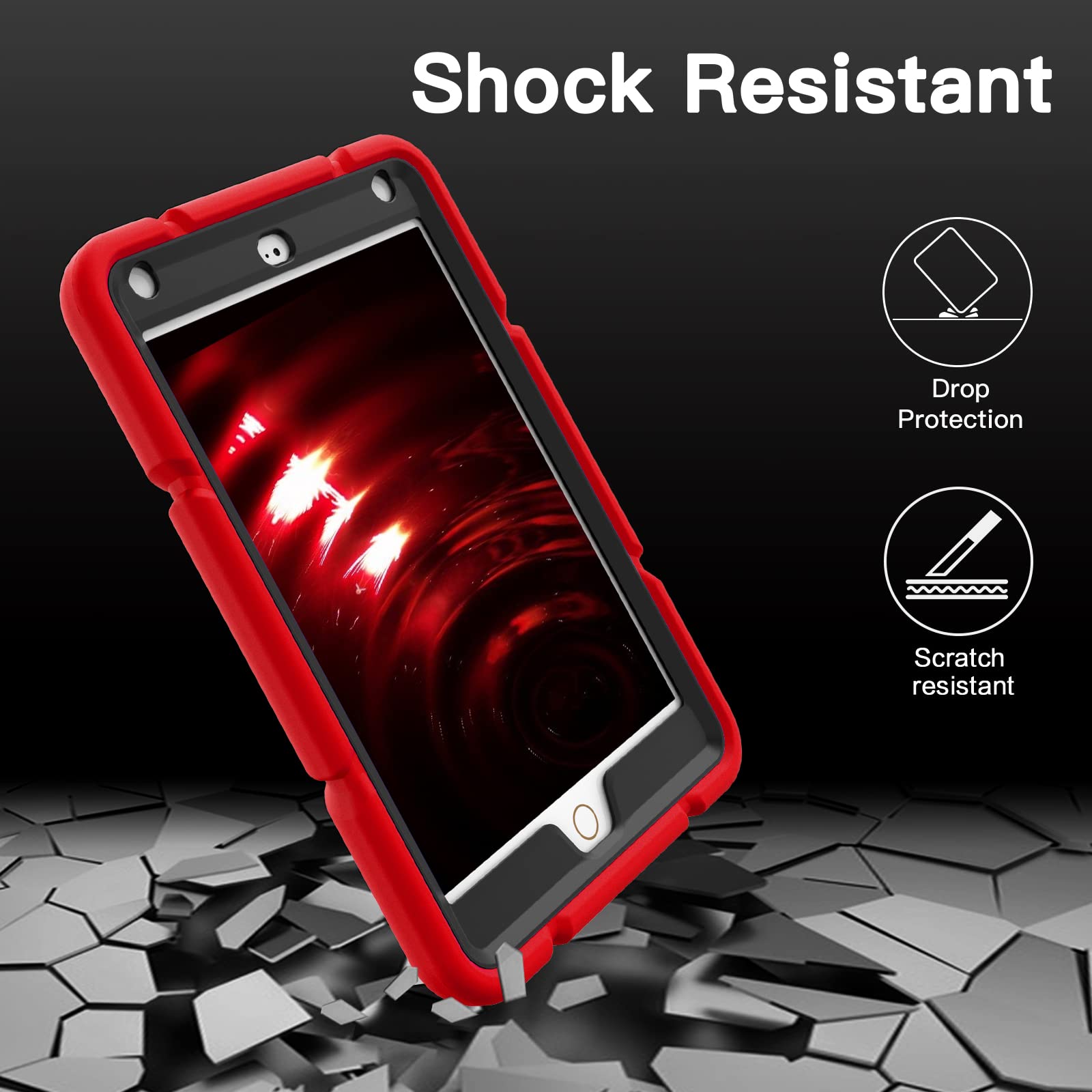 Grifobes For Ipad Mini 5 Case 2019, For Ipad Mini 4 Case 2015 For Kids, Heavy Duty Shockproof Rugged Case Cover With Stand, Prot