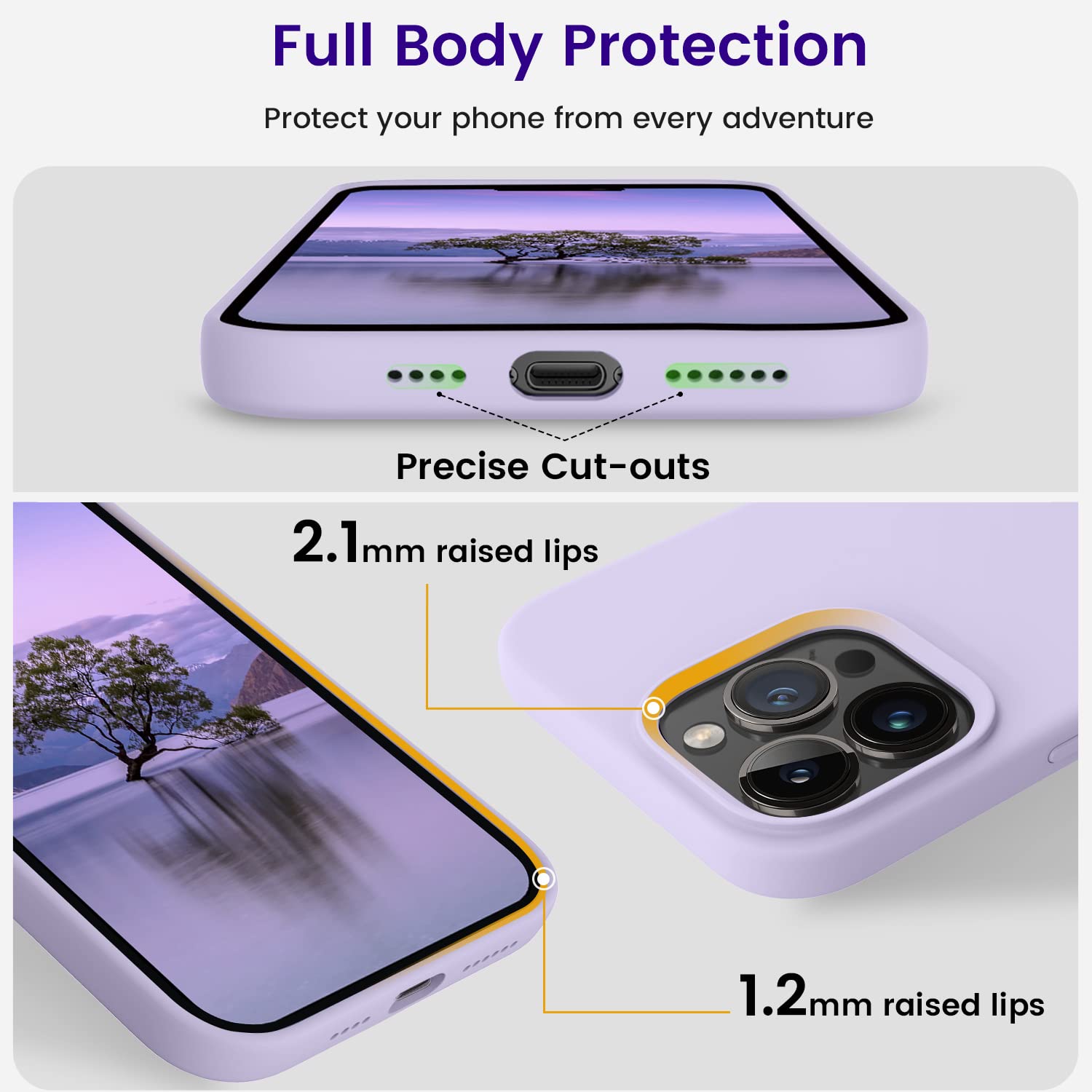 Otofly Designed For Iphone 14 Pro Max Case, Silicone Shockproof Slim Thin Phone Case For Iphone 14 Pro Max 6.7 Inch (Cloud Mauve