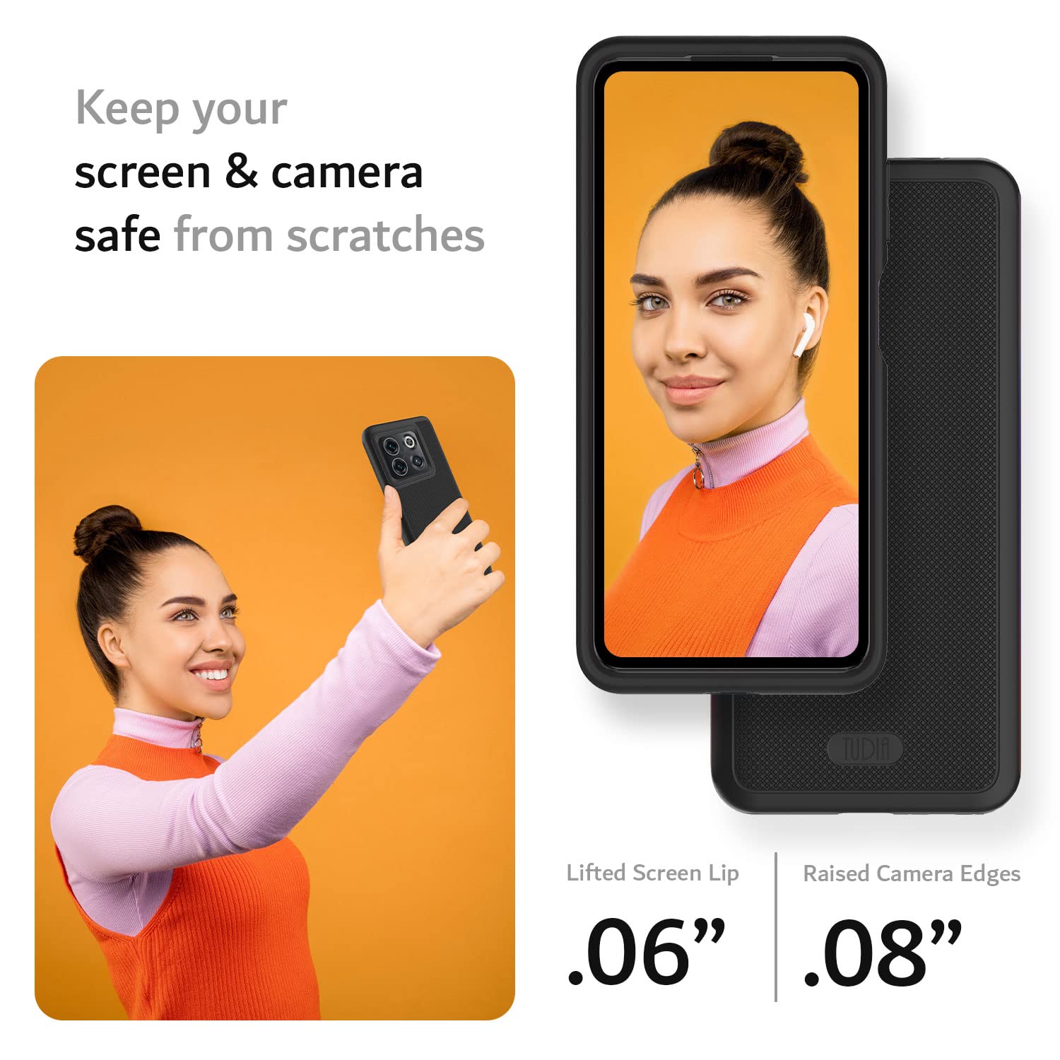 Tudia Dualshield Grip Designed For Oneplus10T Case 5G, [Mergegrip] Shockproof Military Grade Slim Dual Layer Protection For Onep