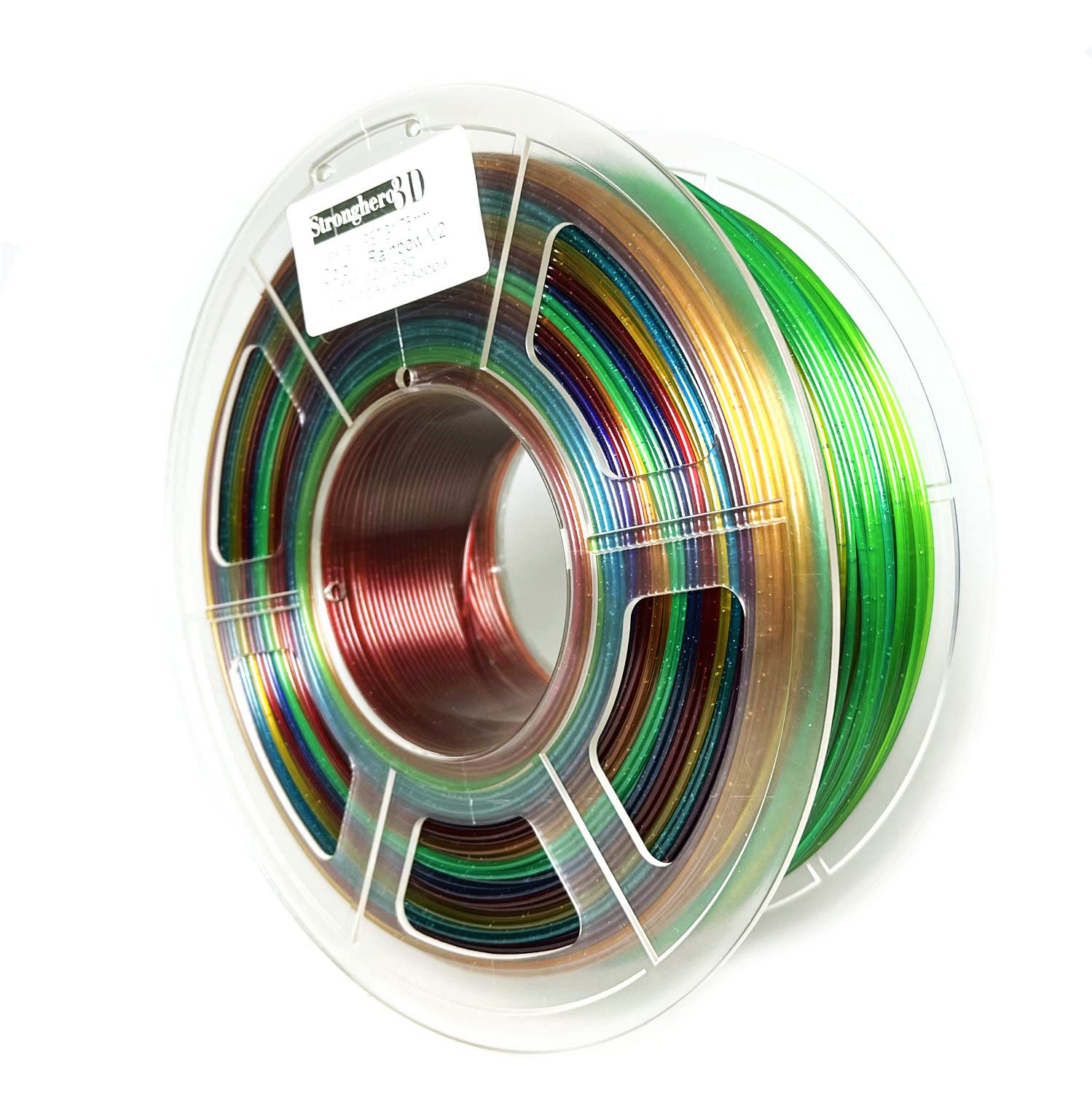 Stronghero3D Petg 3D Printer Filament 175Mm ,Multicolors,Translucent Rainbow ,1Kg(22Lbs) Accuracy  005Mm For Ender3 Cr10