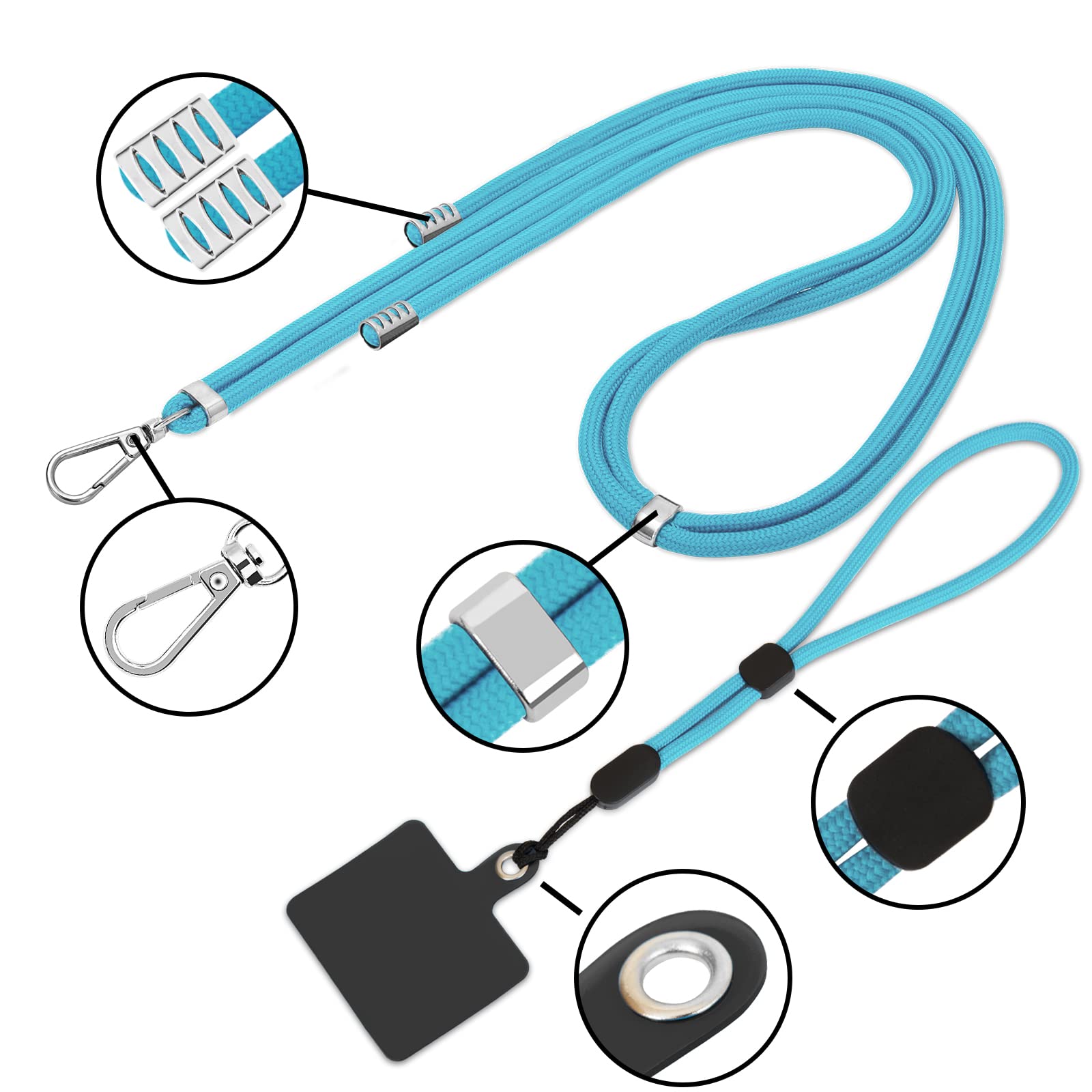 Lousrnman Cell Phone Lanyard, Universal 2   Phone Crossbody Lanyard For Women, 2   Wrist Phone Strap And 5   Connectors Compatib