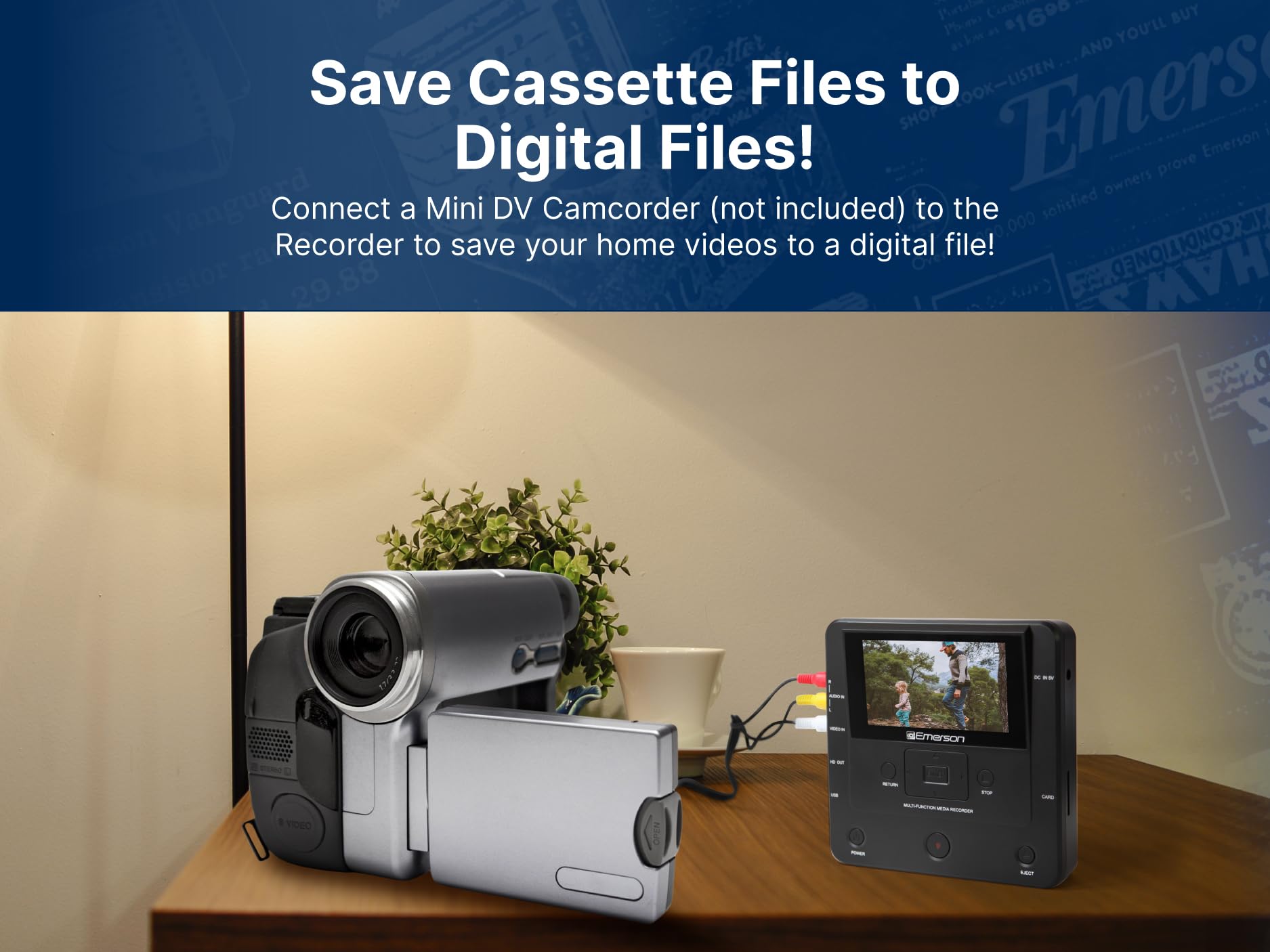 Emerson Emt-1200 Multimedia Recorder With 4.3-Inch Lcd Screen: Record Videos, Music, And Photos From Phone To Dvd, Usb, Or Memor