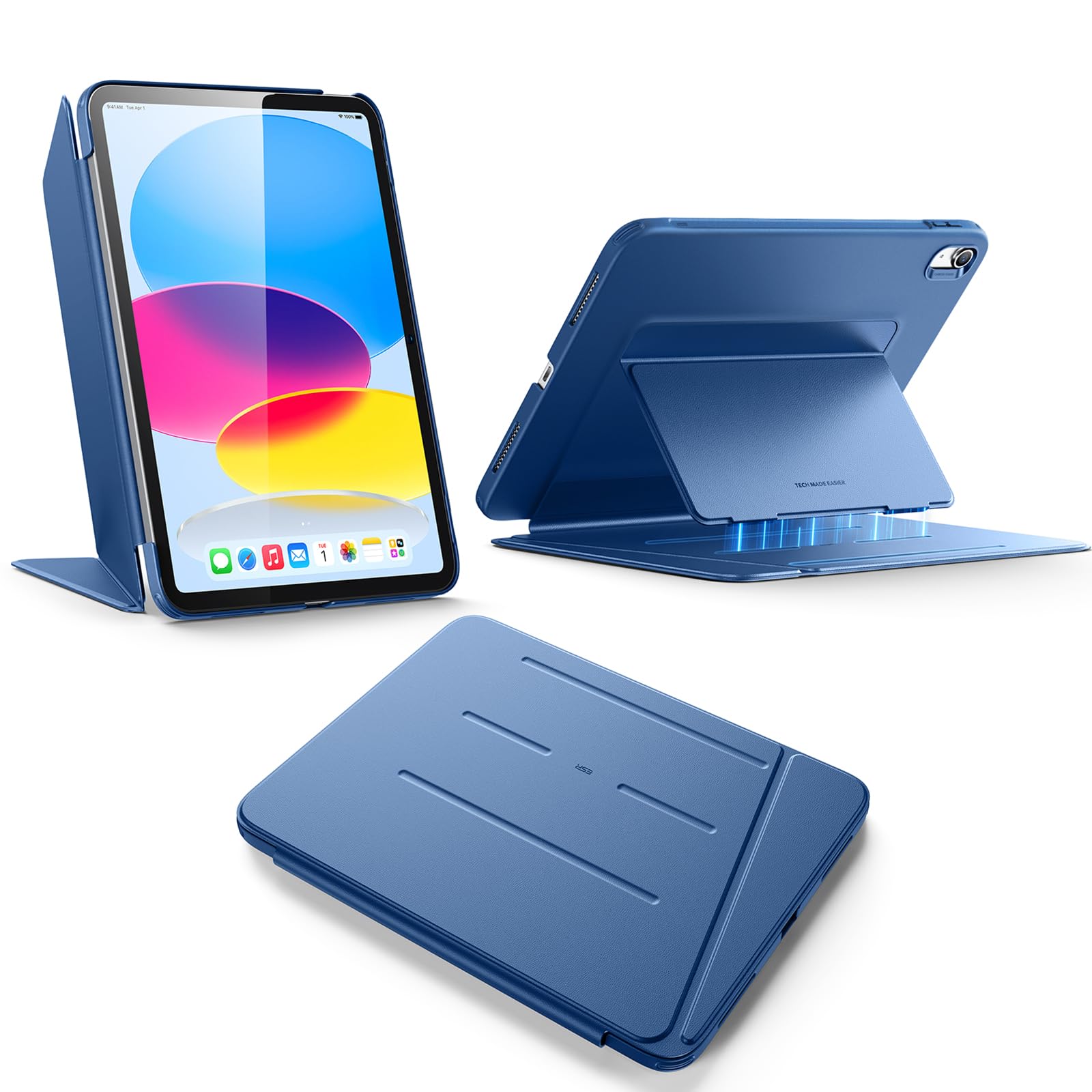 ESR for iPad A16 Case, iPad 11th/10th Generation Case (2025/2022), Vertical Stand Cover, Multi Stand Angles, Ultra-Stable Cover,