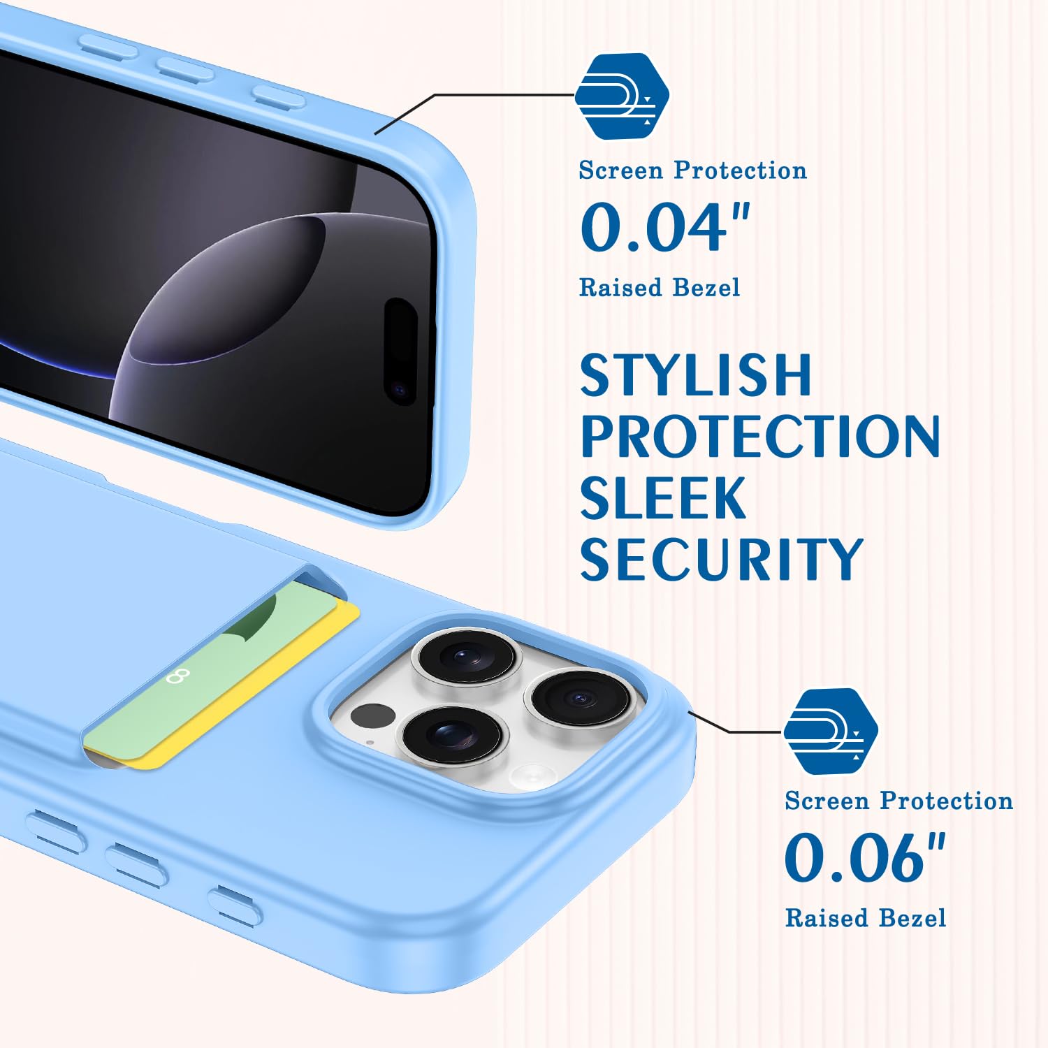 Petocase For Iphone 16 Pro Max Wallet Case Card Holder Slot Ultra Slim Fit Flexible Tpu Gel Rubber Soft Skin Silicone Protective