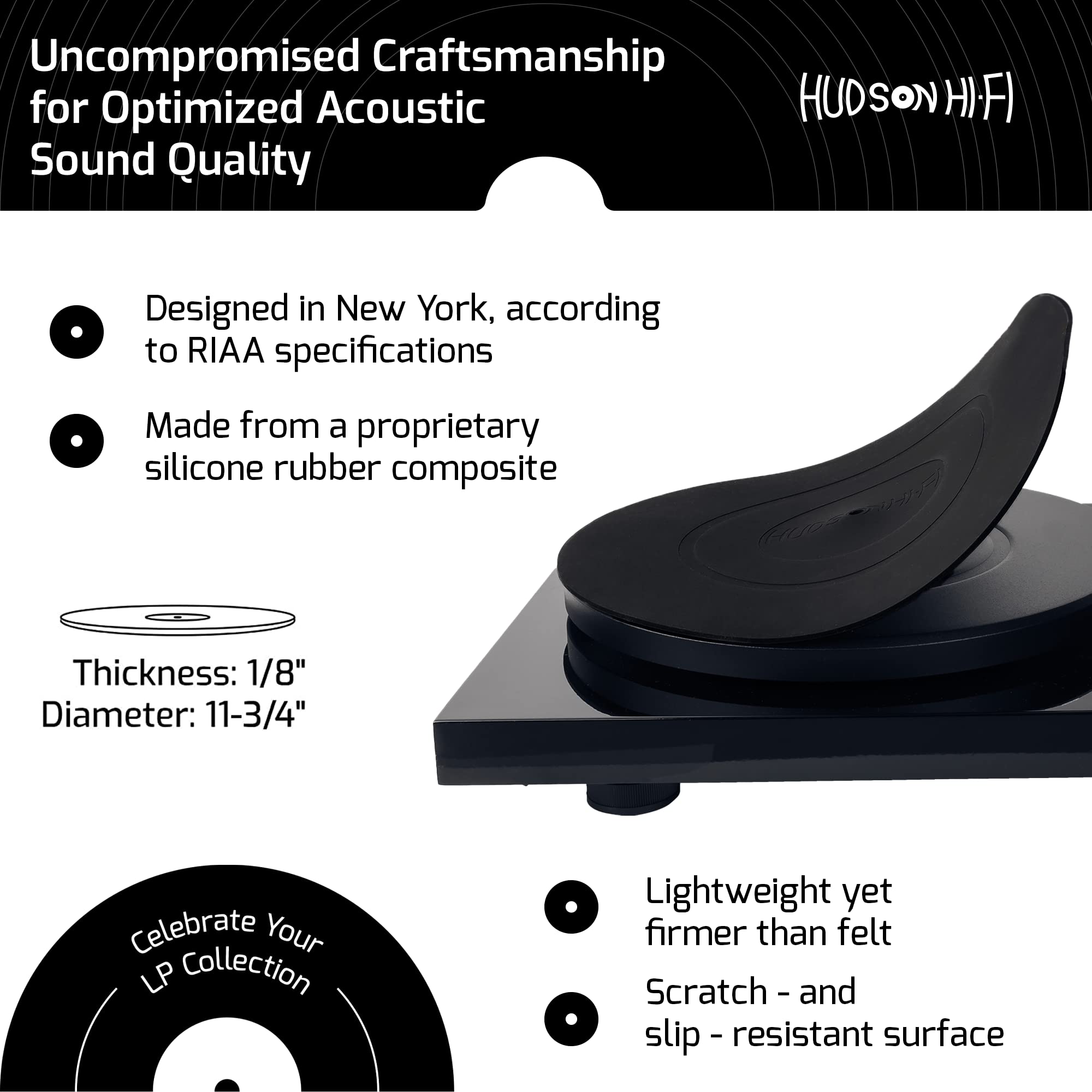 Silicone Turntable Platter Mat   Anti Static Slipmat For Vinyl Record Players   12' Universal Lp Mat With Non Slip Design For Optimal Sound Playback, Reduced Vibration, And Enhanced Audio Fidelity