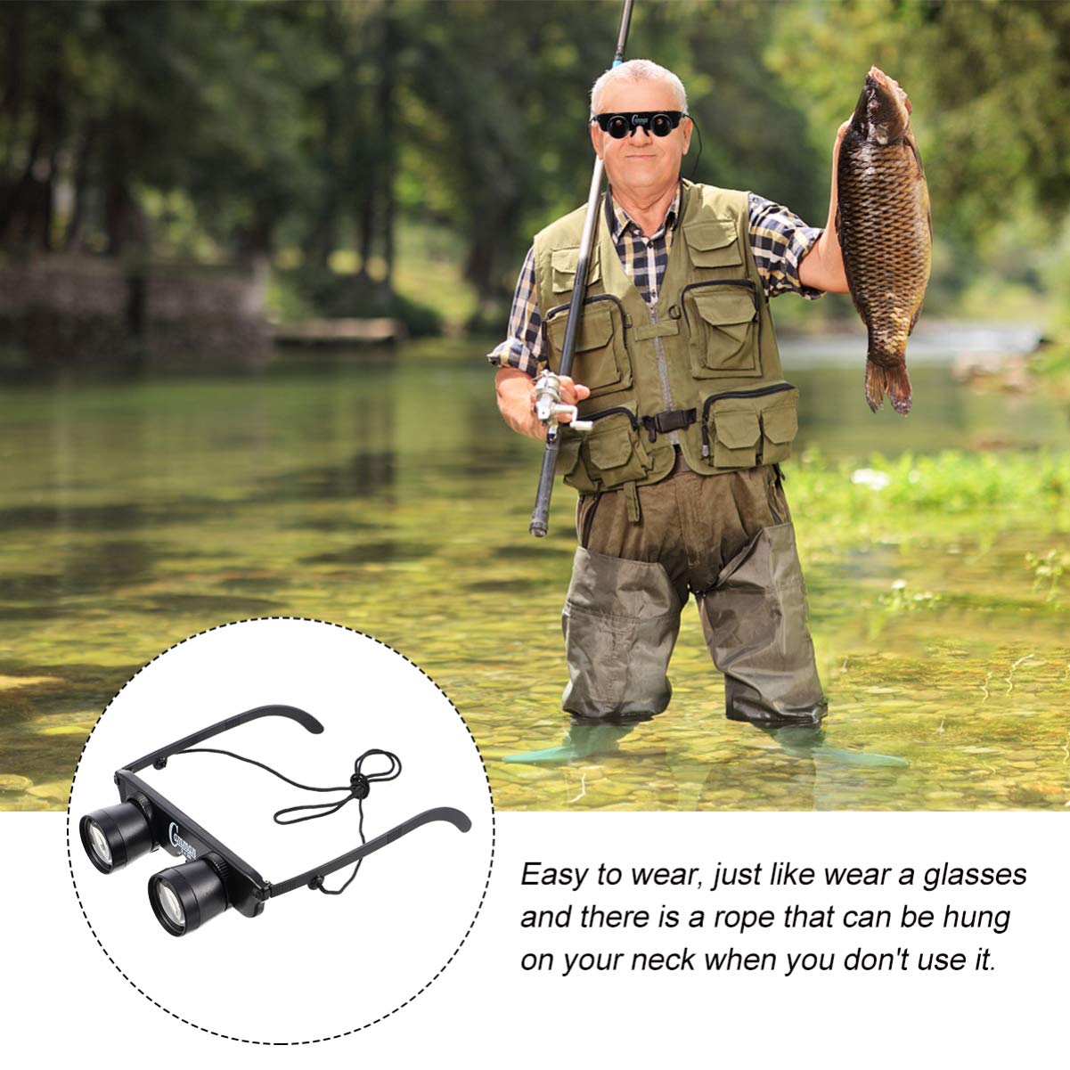 Eyeglasses Binocular Hands  Binocular Glasses 3 X 28 Binocular For Fishing Bird Watching Travel Sightseeing Outdoor Sports Conce