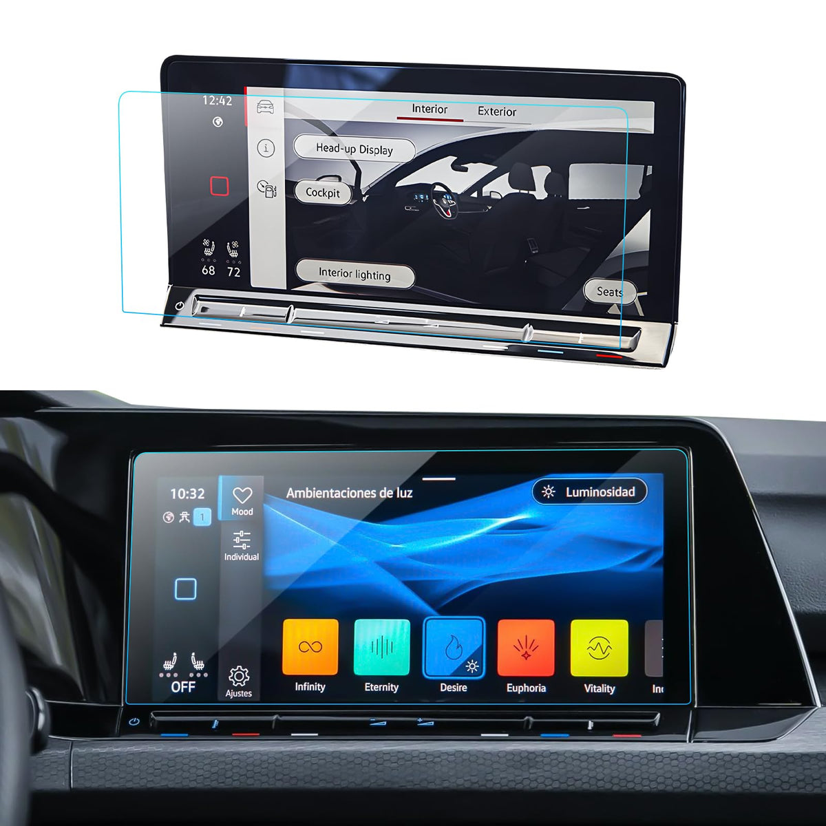 Lantu Car Screen Protector For 2020 2021 2022 2023 2024 Vw Volkswagen Golf Gti/R Accessories Navigation Touchscreen Protector Fi