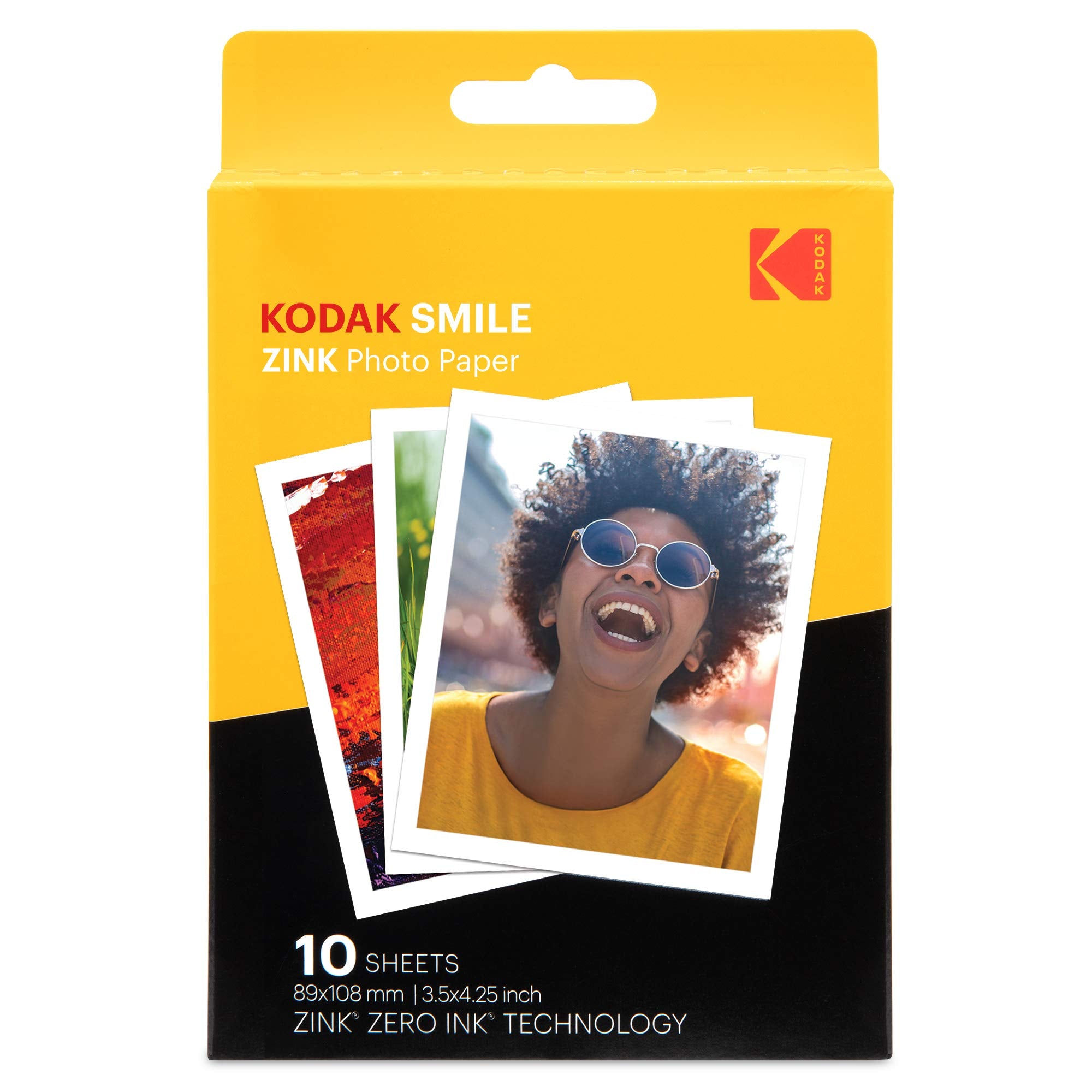 Zink KODAK 3.5x4.25 inch Premium Print Photo Paper (10 Sheets) Compatible with KODAK Smile Classic Instant Camera