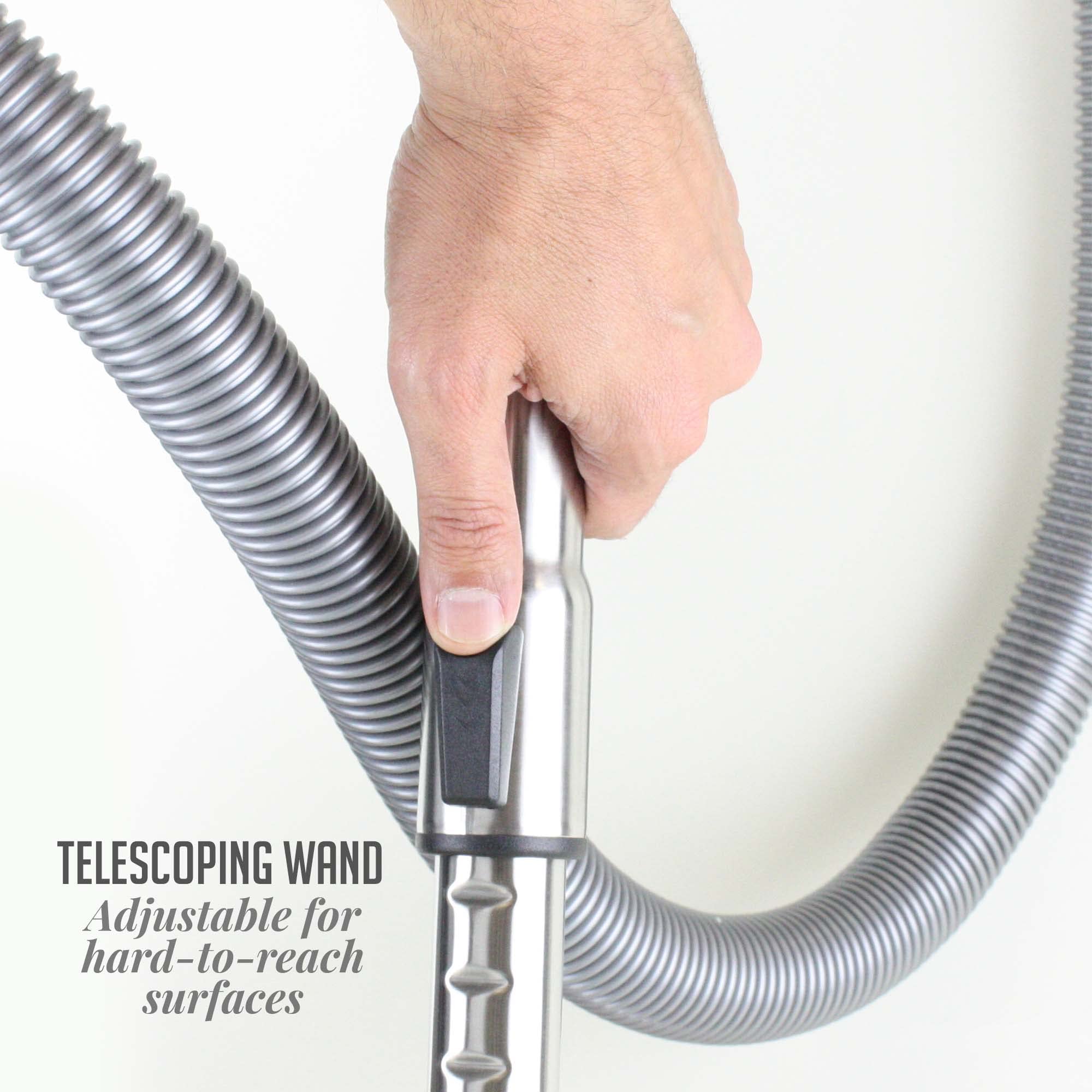 Ovente Canister Vacuum Cleaner With 1.5L Dust Cup, Multi Surface Suction And Extended Telescoping Wand, Lightweight Corded Clean