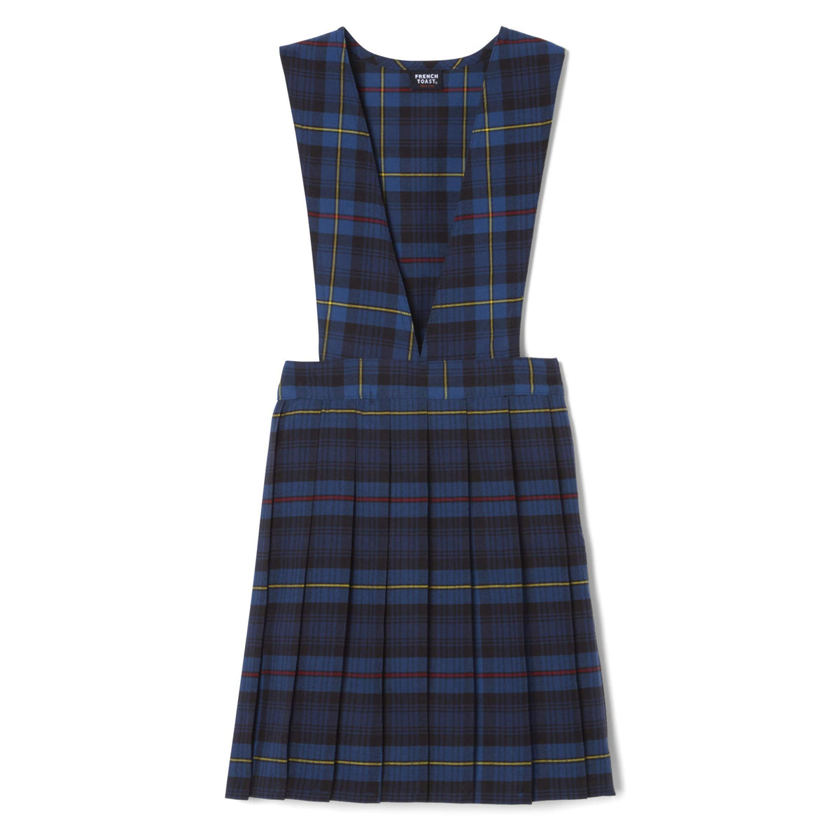 French Toast Little Girls Plaid V Neck Jumper, Bluered Plaid, 6X