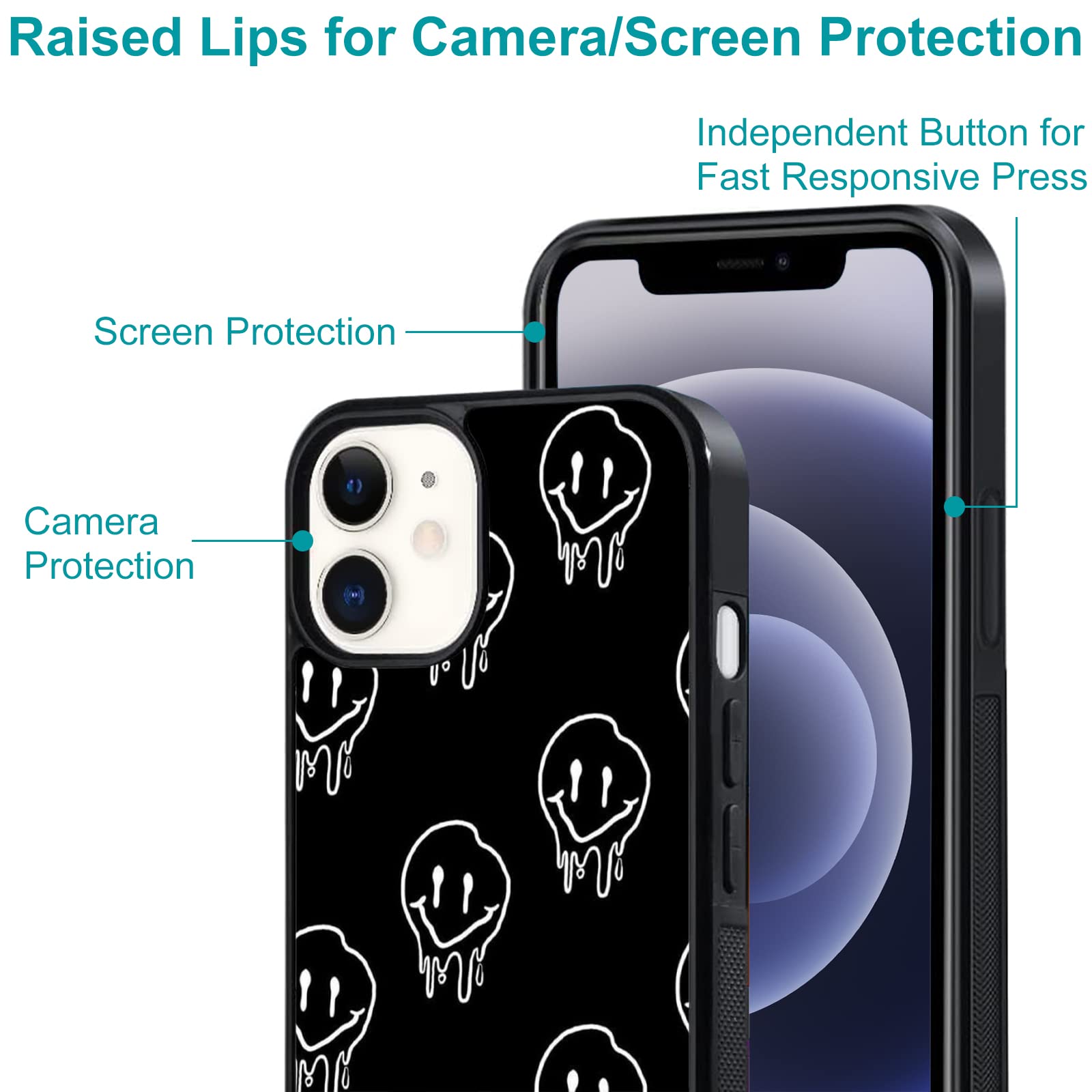 Unnkine Cute Face Case For Iphone 14 Pro Max Girls Women Lovely Face Pattern Design Soft Tpu Hard Back Shockproof Anti Scratch P
