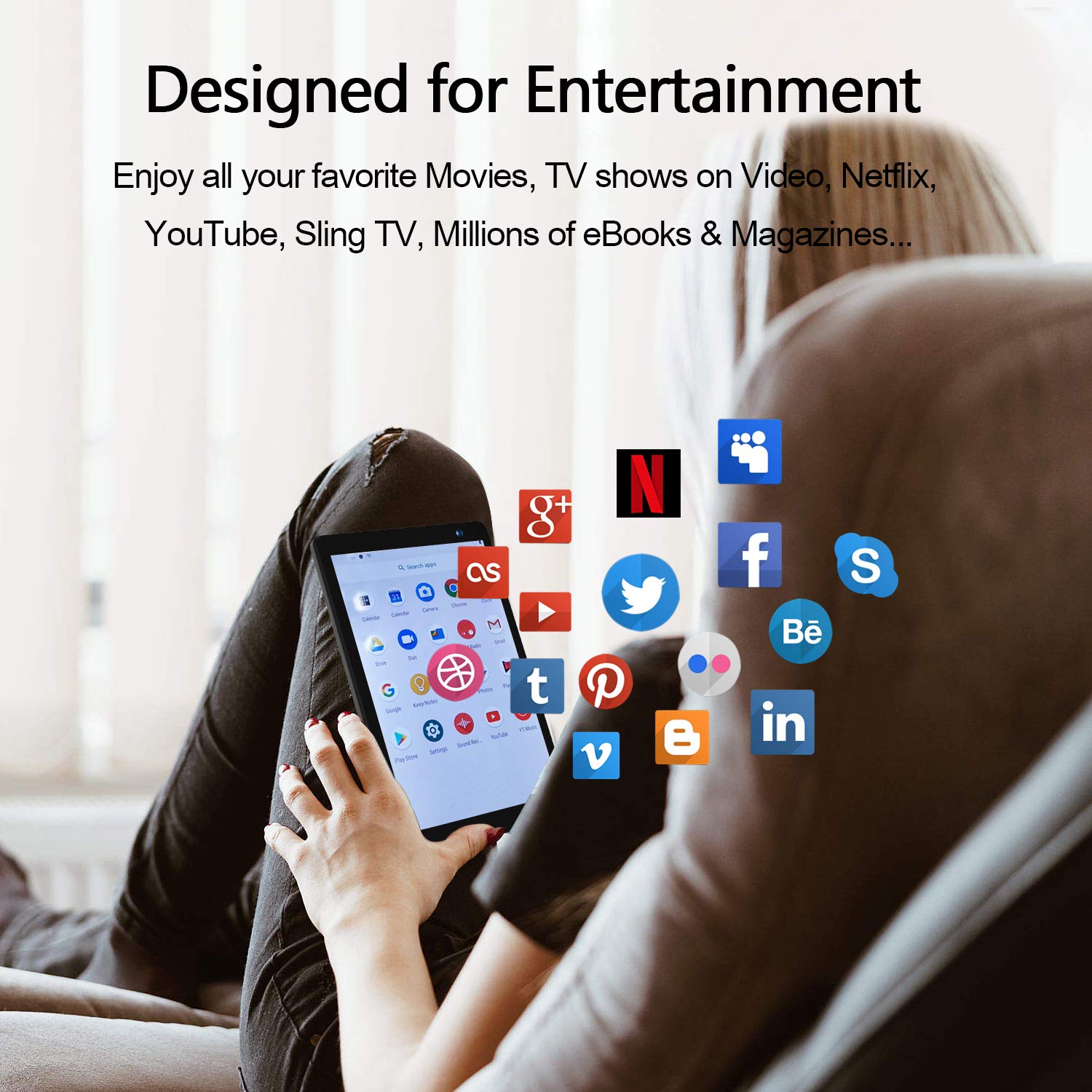 Pritom 7 Inch Tablet 32 Gb  Android 11 Tablet Pc With Quad Core Processor, Hd Ips Display, Dual Camera, Wifi, Bluetooth, Tablet