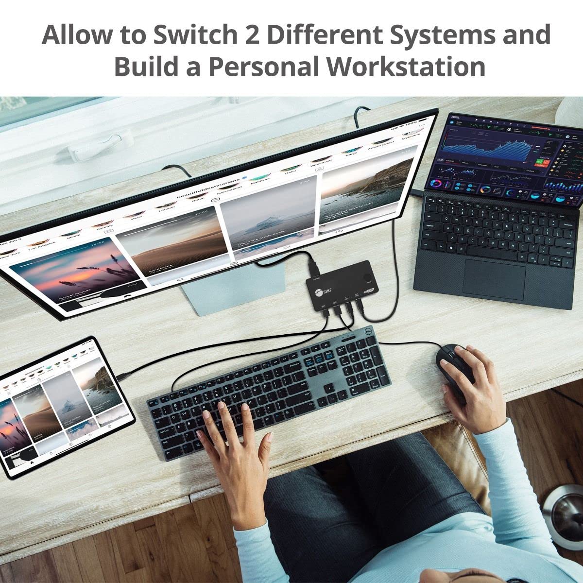Siig 2 Port Usb-C Kvm Switch - 2 Computers To 1 Monitor - 2X Usb-A + 2X Usb-C - Single 4K 60Hz Hdmi, Usb-C Bus Powered, Button C