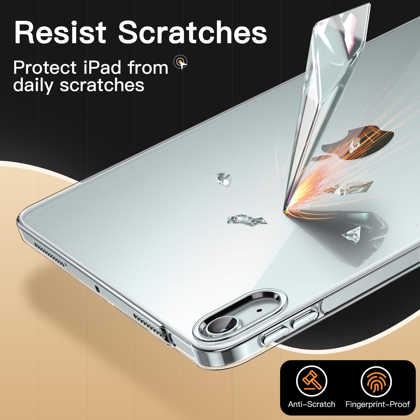 Jetech Case For Ipad Air 11-Inch M3/M2 (2025/2024), Ipad Air 5/4 (10.9-Inch, 2022/2020 Model), Soft Tpu Transparent Slim Shockpr