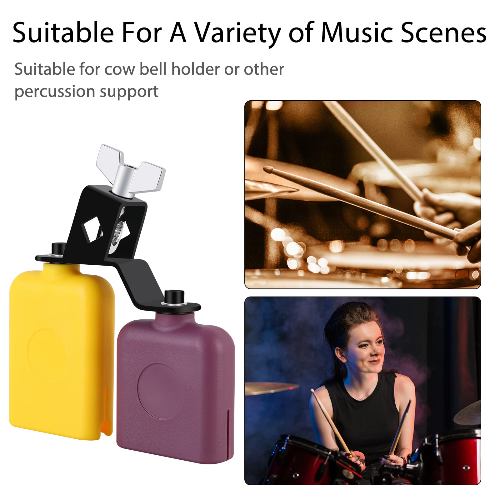 Ranming Jam Block Plastic Cow Bell Double Sambago Bell Jam Block For Band Practice Festival Performance,Latin Percussion Instrum