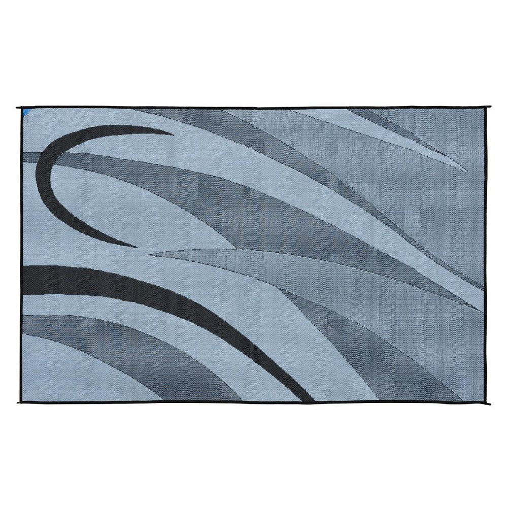 Stylish Camping Ga1 Reversible Graphic Patio Mat-8 X 12, Black/Silver