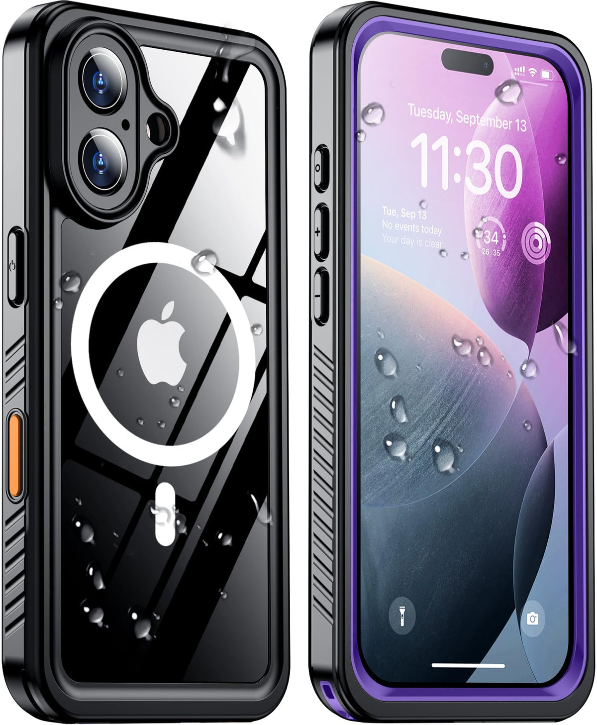 Temdan Magnetic For Iphone 16 Plus Case Waterproof,Built In Screen Protector[Ip68 Underwater][Upgrade Military Dropproof][Compat