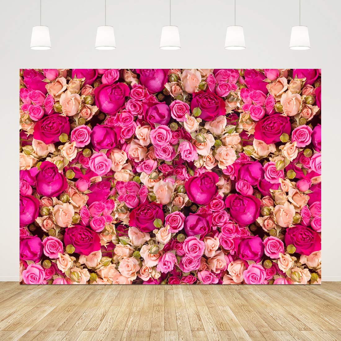 Ticuenicoa 7X5Ft Pink Red Rose Flowers Photography Backdrop Valentine'S Day Photo Background Baby Shower Wedding Happy Birthday