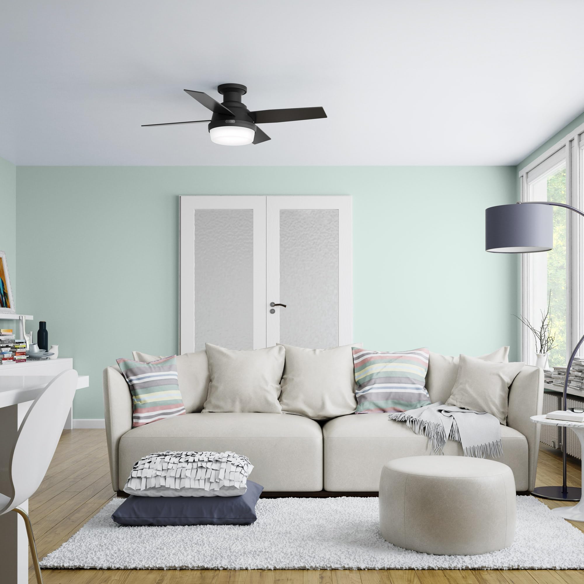 Hunter Fan Company 52390 Dempsey Ceiling Fan, 44 Inches, Matte Black