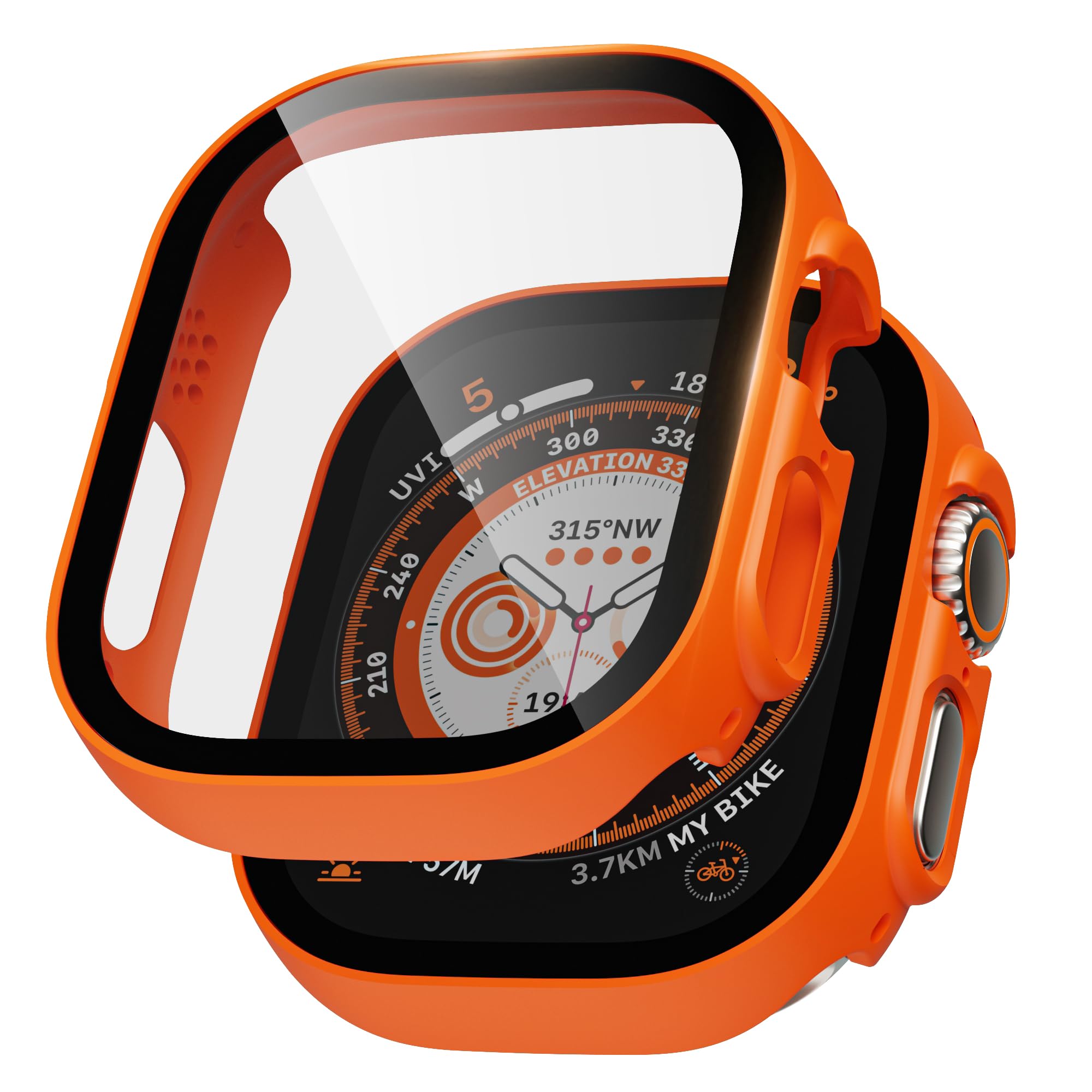 TSOGIA Bumper Case for Apple Watch Ultra with Built-in Screen Protector, [2 Pack] Hard PC Case Compatible with 49mm Apple Watch,