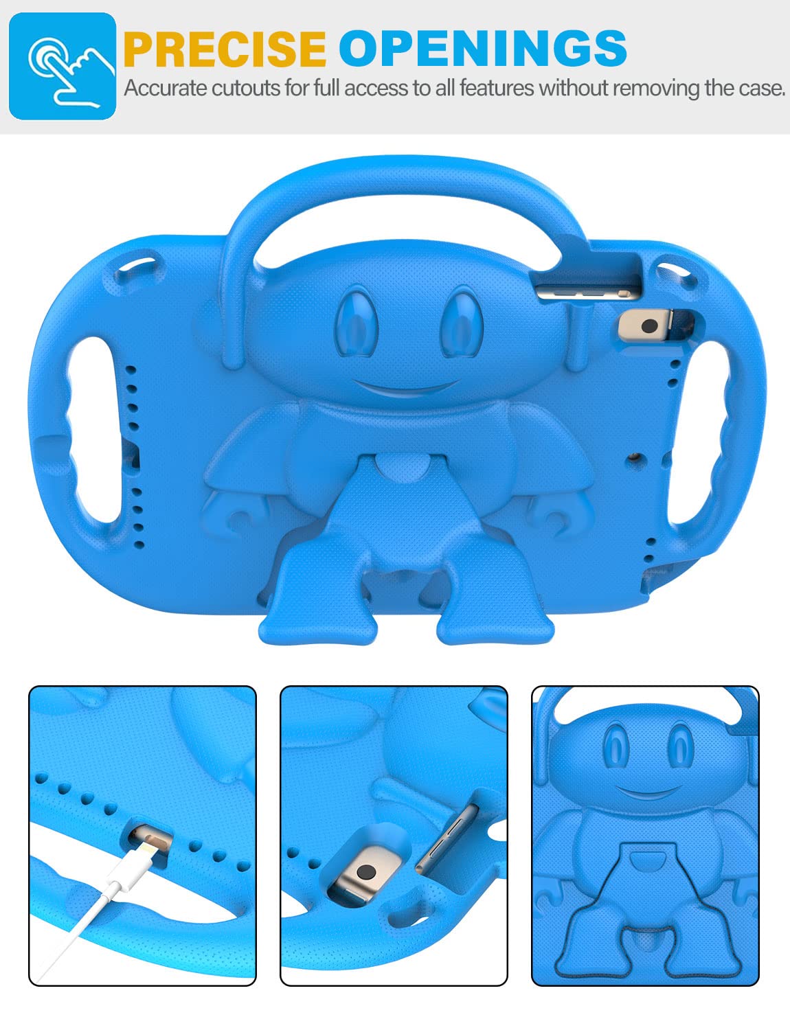 Suplik Kids Case For Ipad 5Th/6Th Generation (9.7 Inch, 2017/2018), Ipad Air 1 & Air 2 & Pro 9.7 Kids Case With Shoulder Strap H