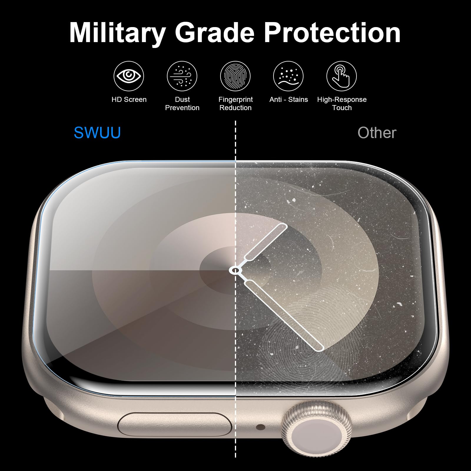 Swuu 6 Pack Tpu Screen Protector Compatible With Apple Watch Series 10 42Mm Screen Protector, Waterproof Hd Soft Film For Iwatch