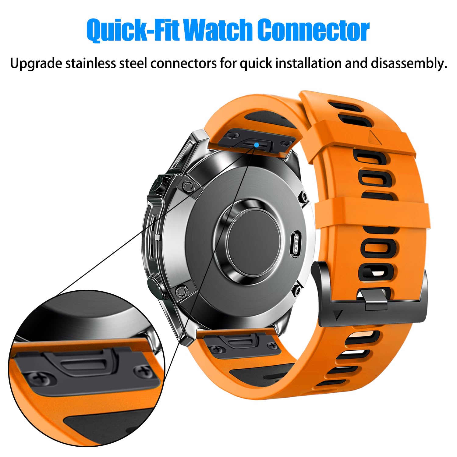 Zpjpplx Compatible With Garmin Fenix 6/Fenix 6 Pro Silicone Wrist Strap,22Mm Quickfit Watch Band For Garmin Fenix 7/Fenix 7 Pro/