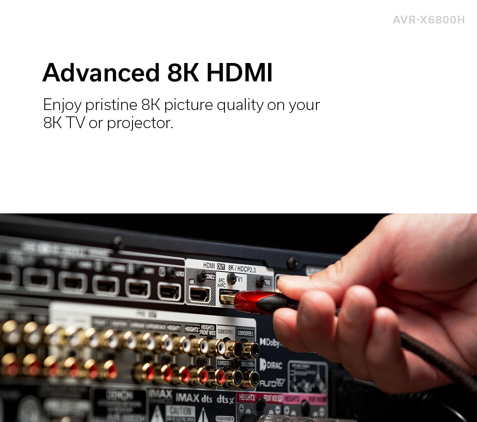 Denon Avr X6800H 11.4 Channel Av Receiver   140W/Channel, Wireless Streaming Via Built In Heos, Wifi, & Bluetooth, Supports Dolb