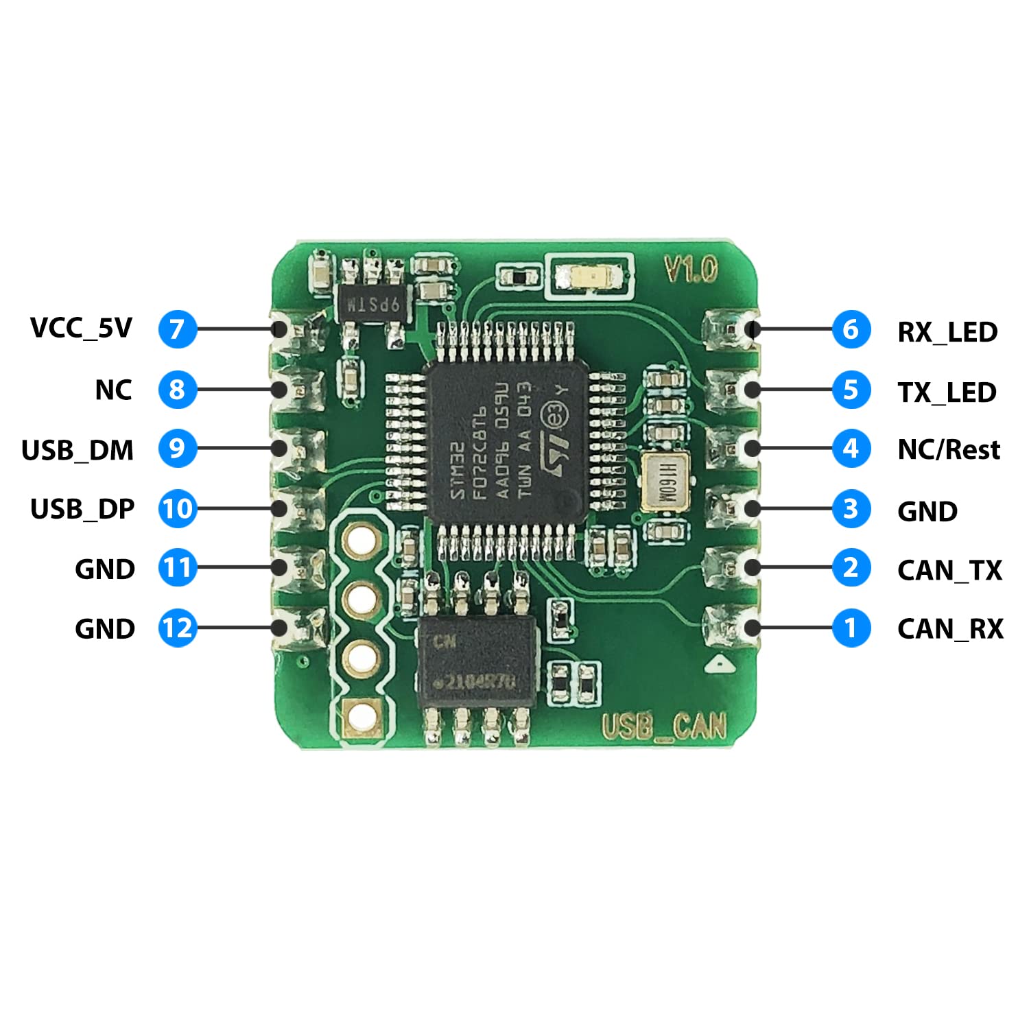 Usb Can Converter Module For Raspberry Pi 5/4/Pi3B+/Pi3/Pi Zero(W)/Jetson Nano/Tinker Board And Any Single Board Computer Suppor