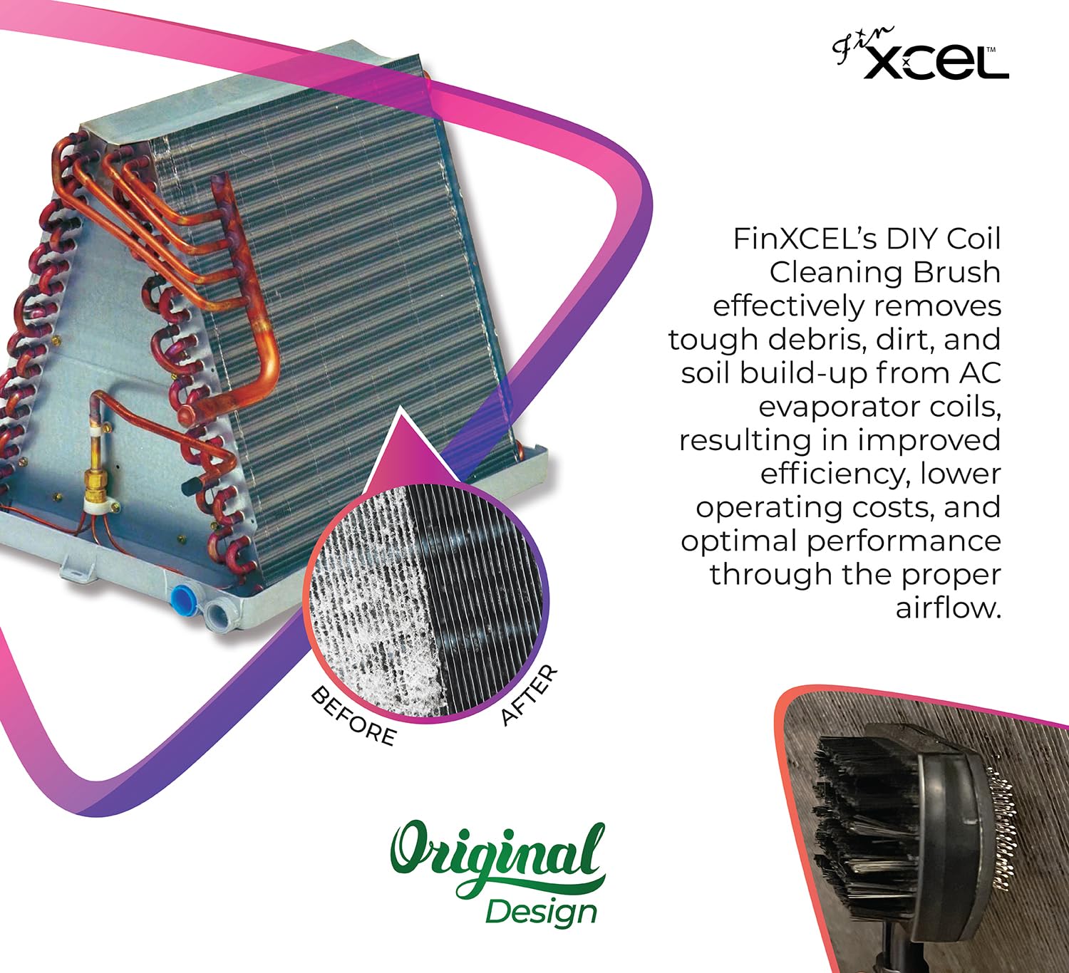 Next Generation Air Conditioner Evaporator Coil Fin Cleaning Brush V2 (Double Sided)   By Xcel