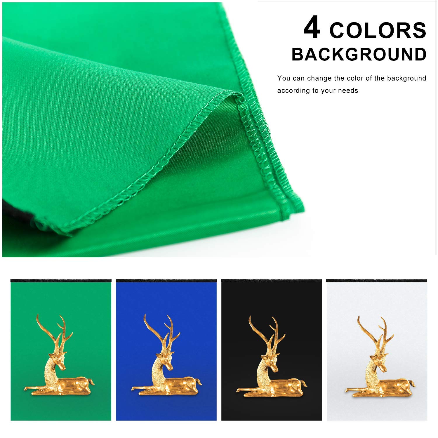 Ltringys 16''X16'' Photo Studio Light Box Photography With Led Lights, Portable Photo Background Shooting Tents With 4 Backdrops